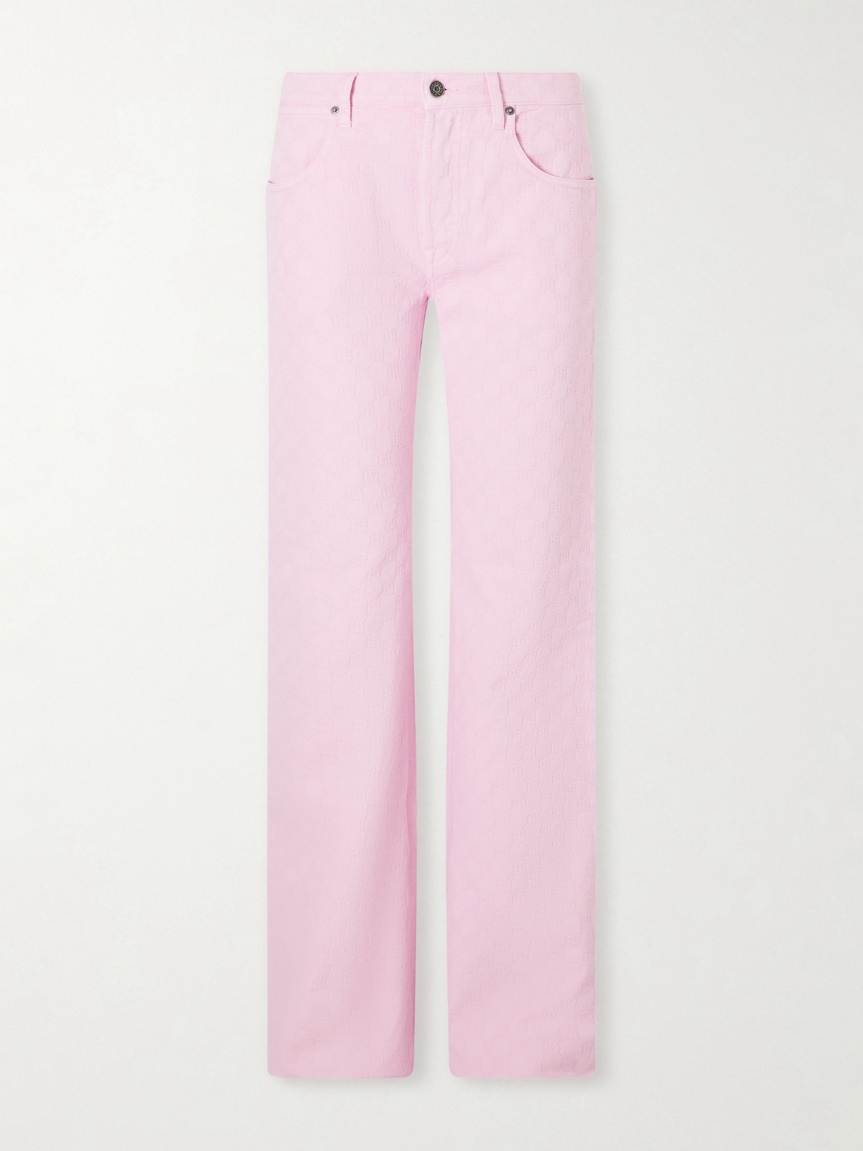 GG Logo-Jacquard Low-Rise Straight-Leg Jeans