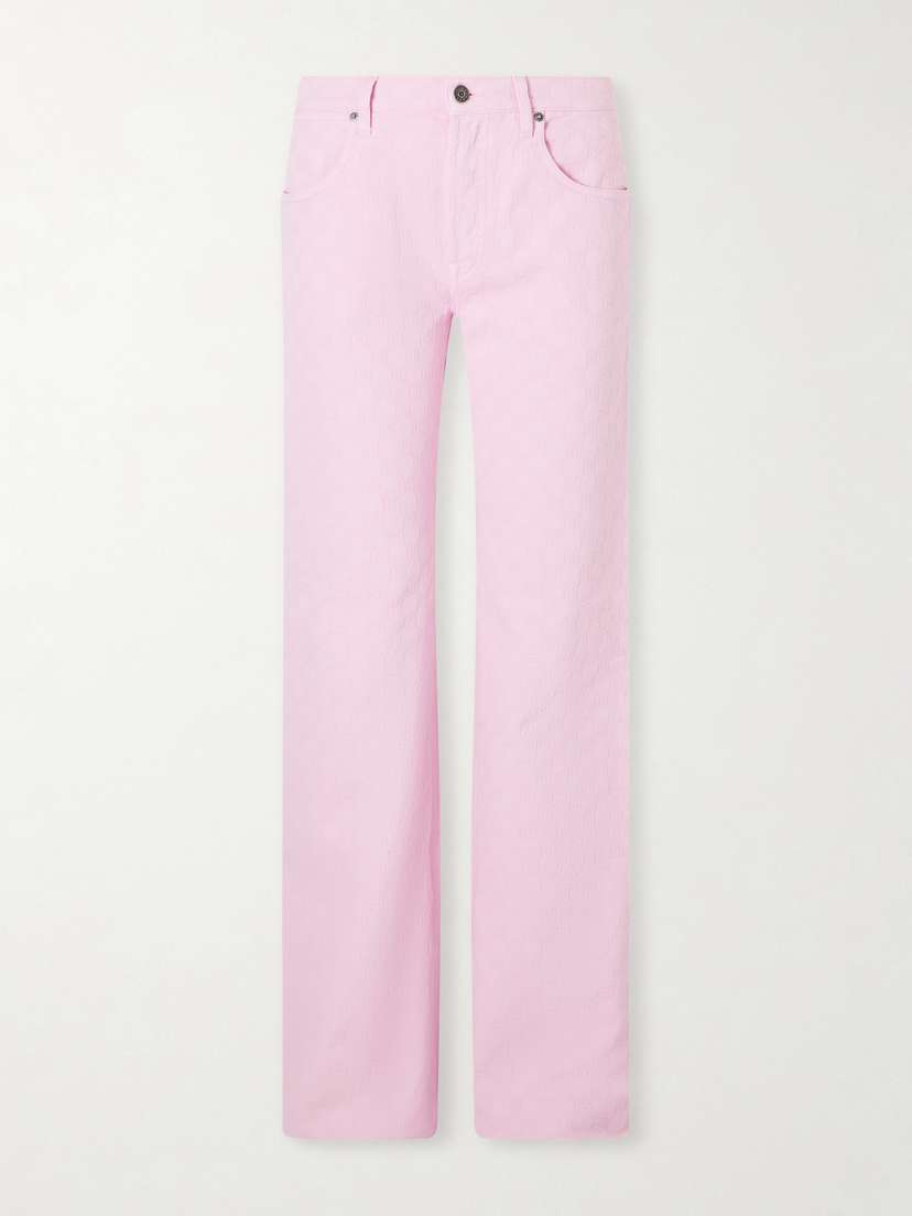 Gucci Gg Logo-jacquard Low-rise Straight-leg Jeans
