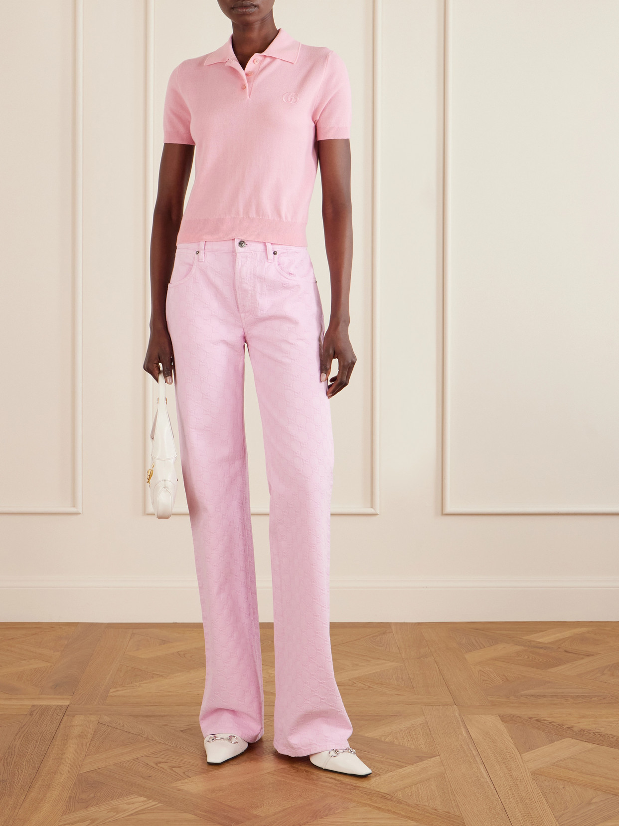 GG Logo-Jacquard Low-Rise Straight-Leg Jeans