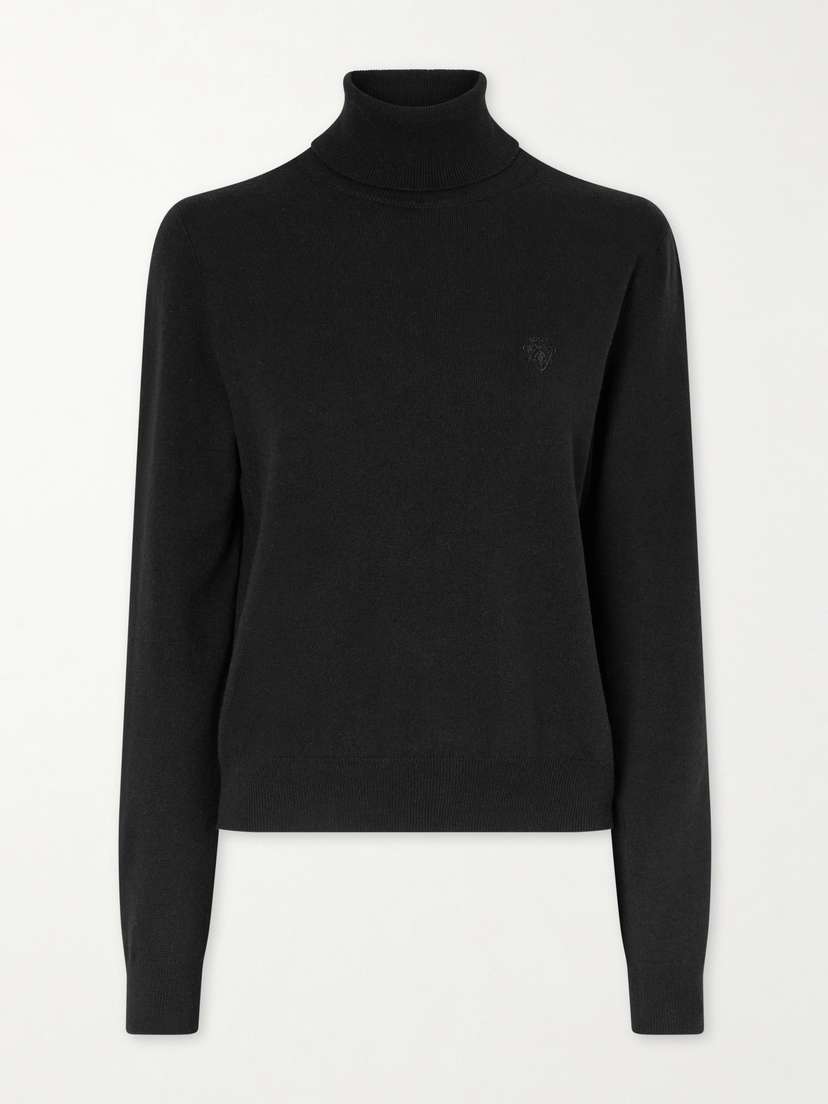 Gucci Embroidered Wool Turtleneck Sweater