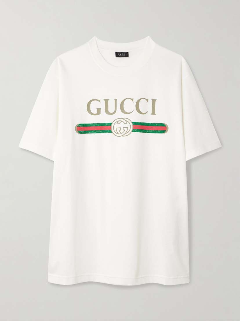 Gucci Oversized Printed Cotton And Silk-blend Jersey T-shirt