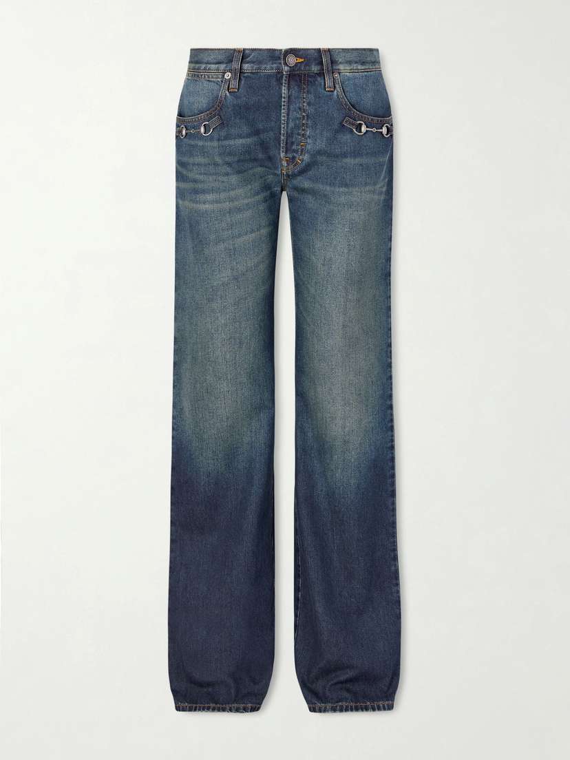 Gucci Horsebit-embellished Mid-rise Wide-leg Jeans