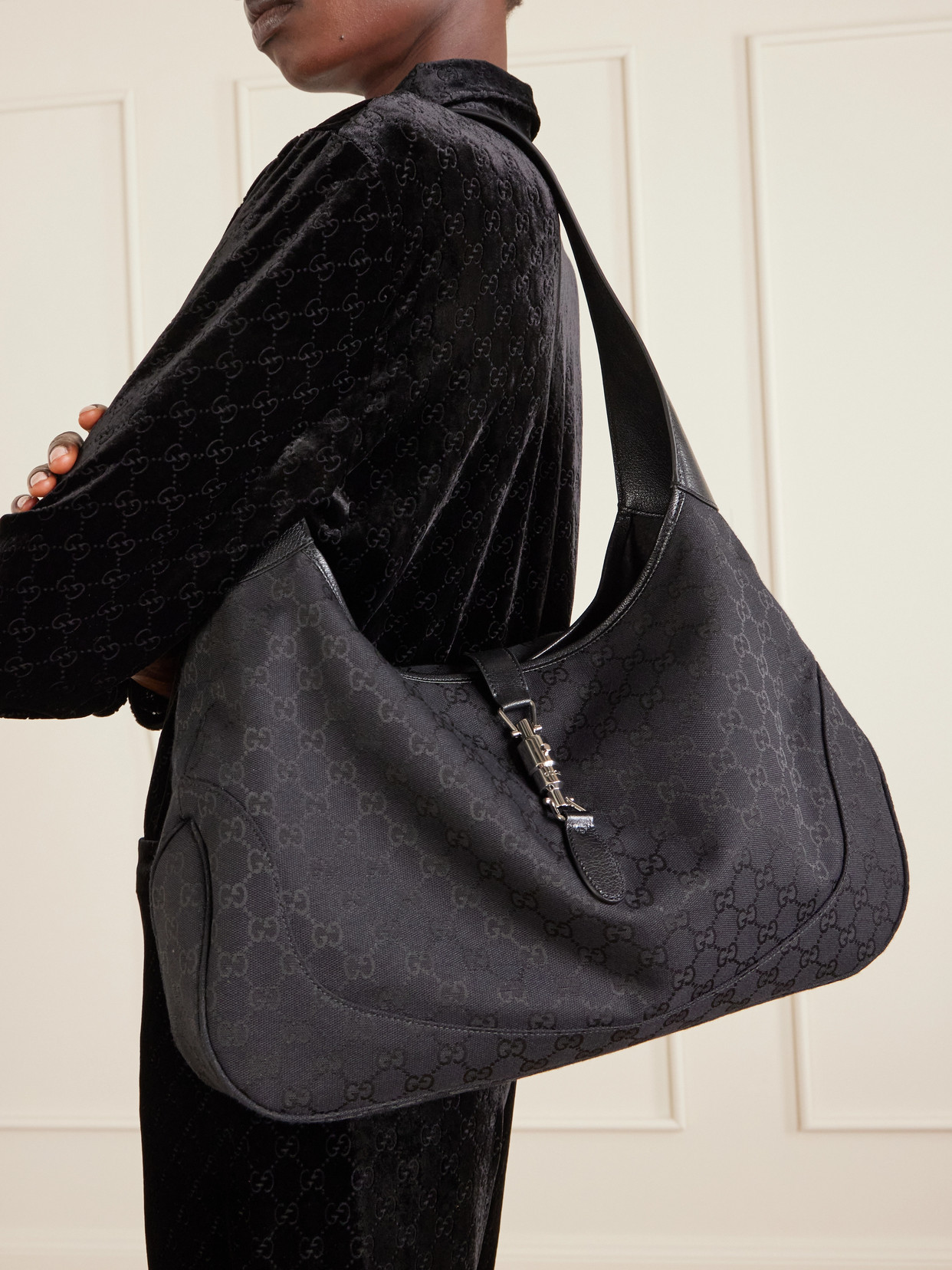 Jackie 1961 Large Canvas-Jacquard Shoulder Bag