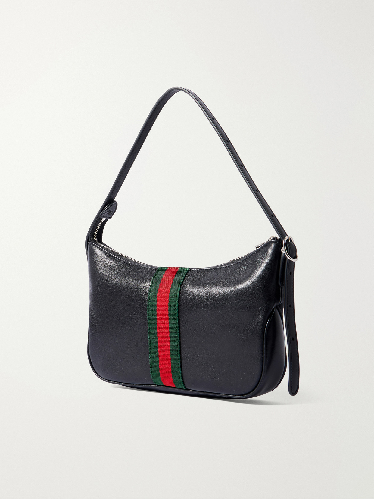 Lunetta Leather-Trimmed Canvas-Jacquard Shoulder Bag