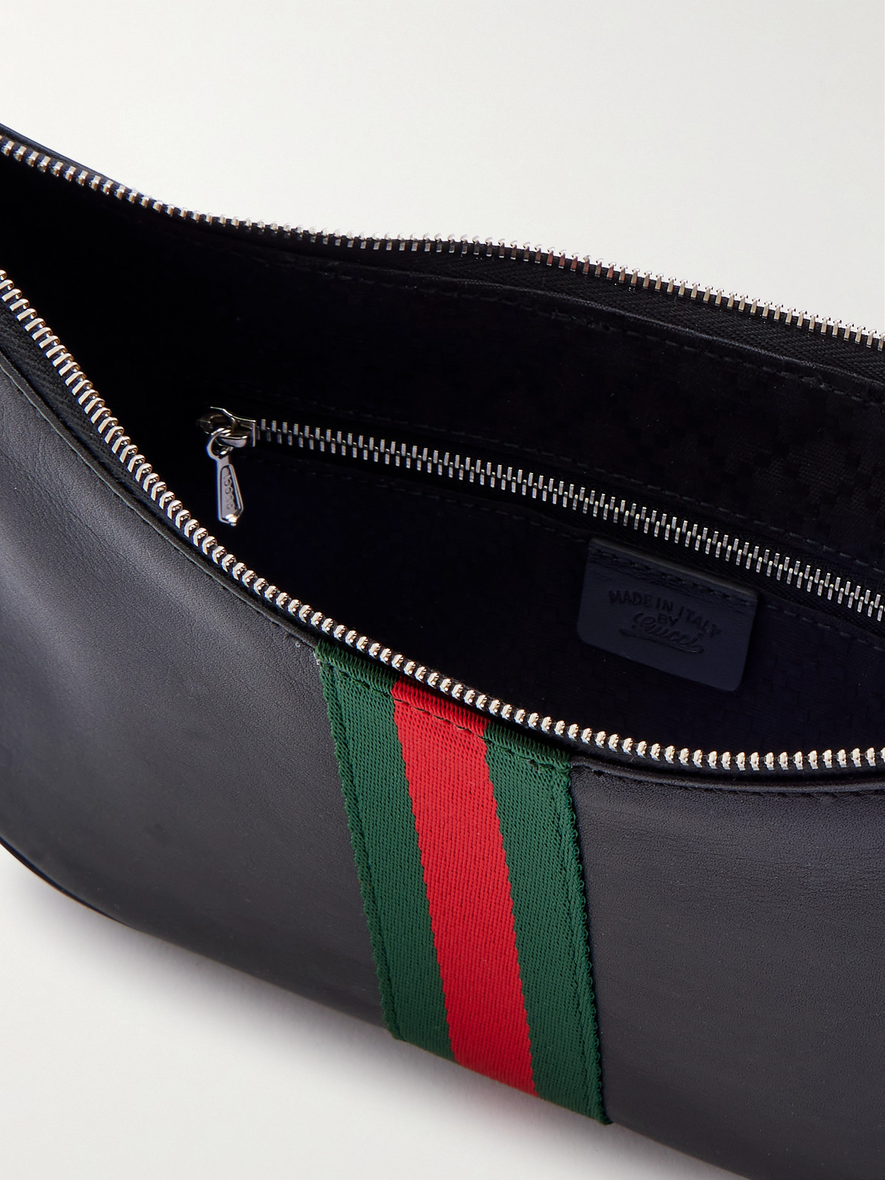 Lunetta Leather-Trimmed Canvas-Jacquard Shoulder Bag