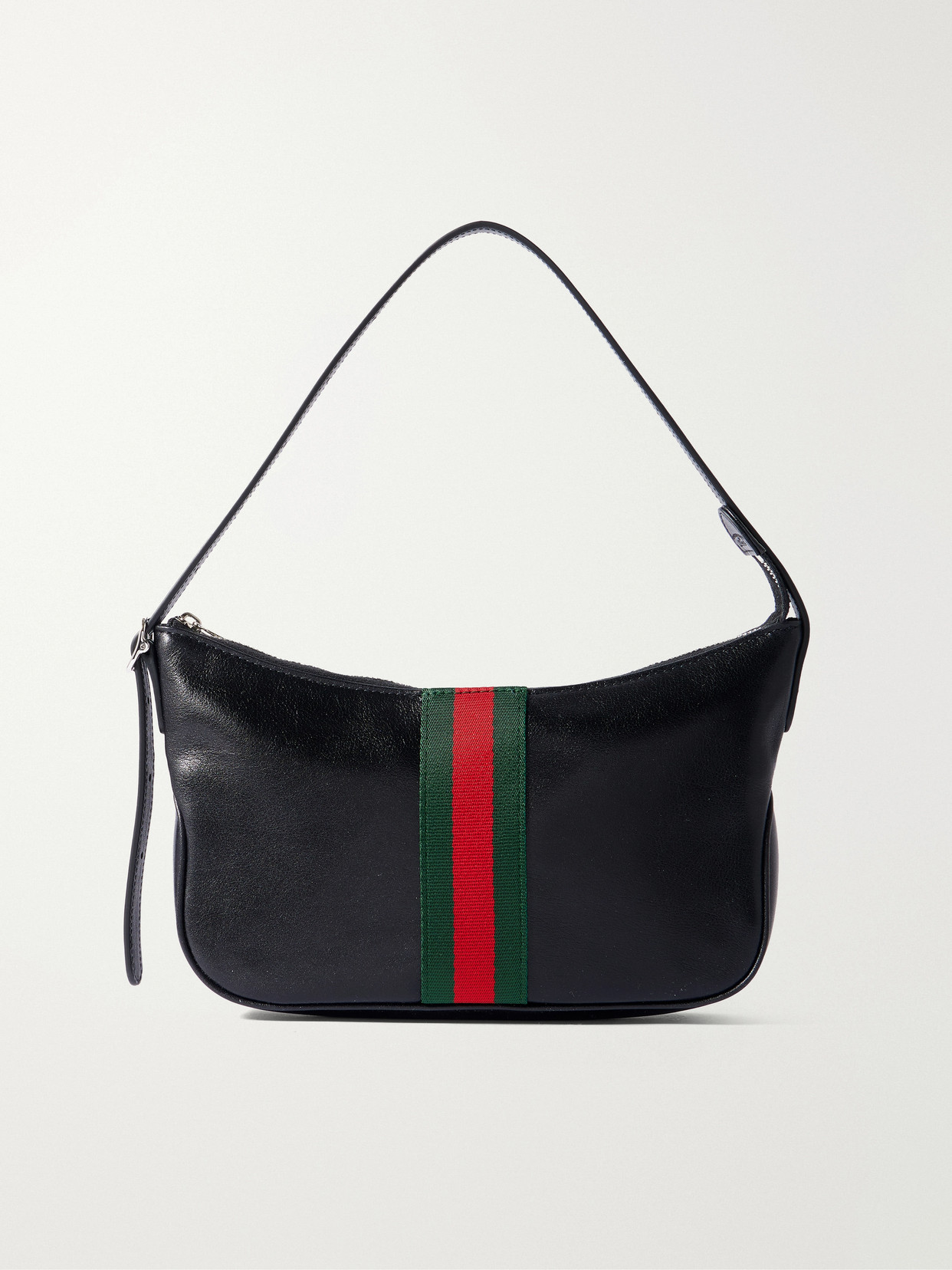 Lunetta Leather-Trimmed Canvas-Jacquard Shoulder Bag