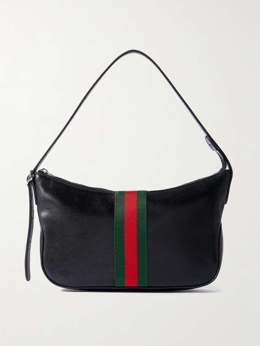 Gucci Lunetta Leather-trimmed Canvas-jacquard Shoulder Bag