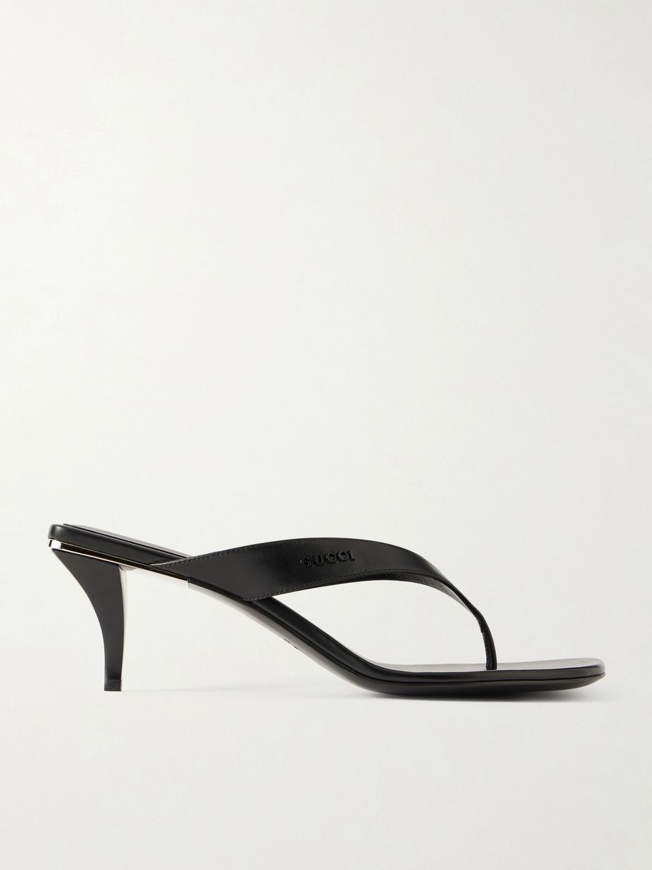 Vittoria logo-embellished metallic leather thong sandals