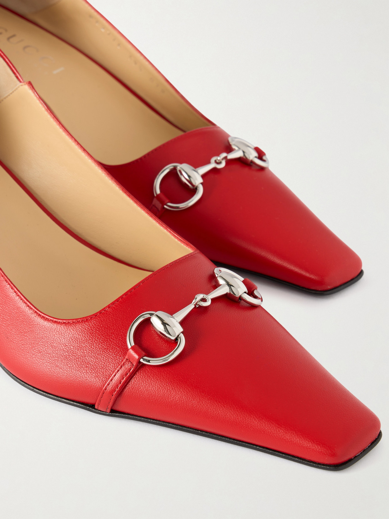 Vittoria Collapsible-Heel Horsebit-Embellished Pumps