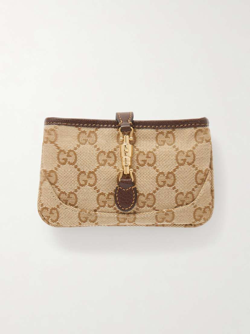 Gucci Jackie Leather-trimmed Canvas-jacquard Wallet