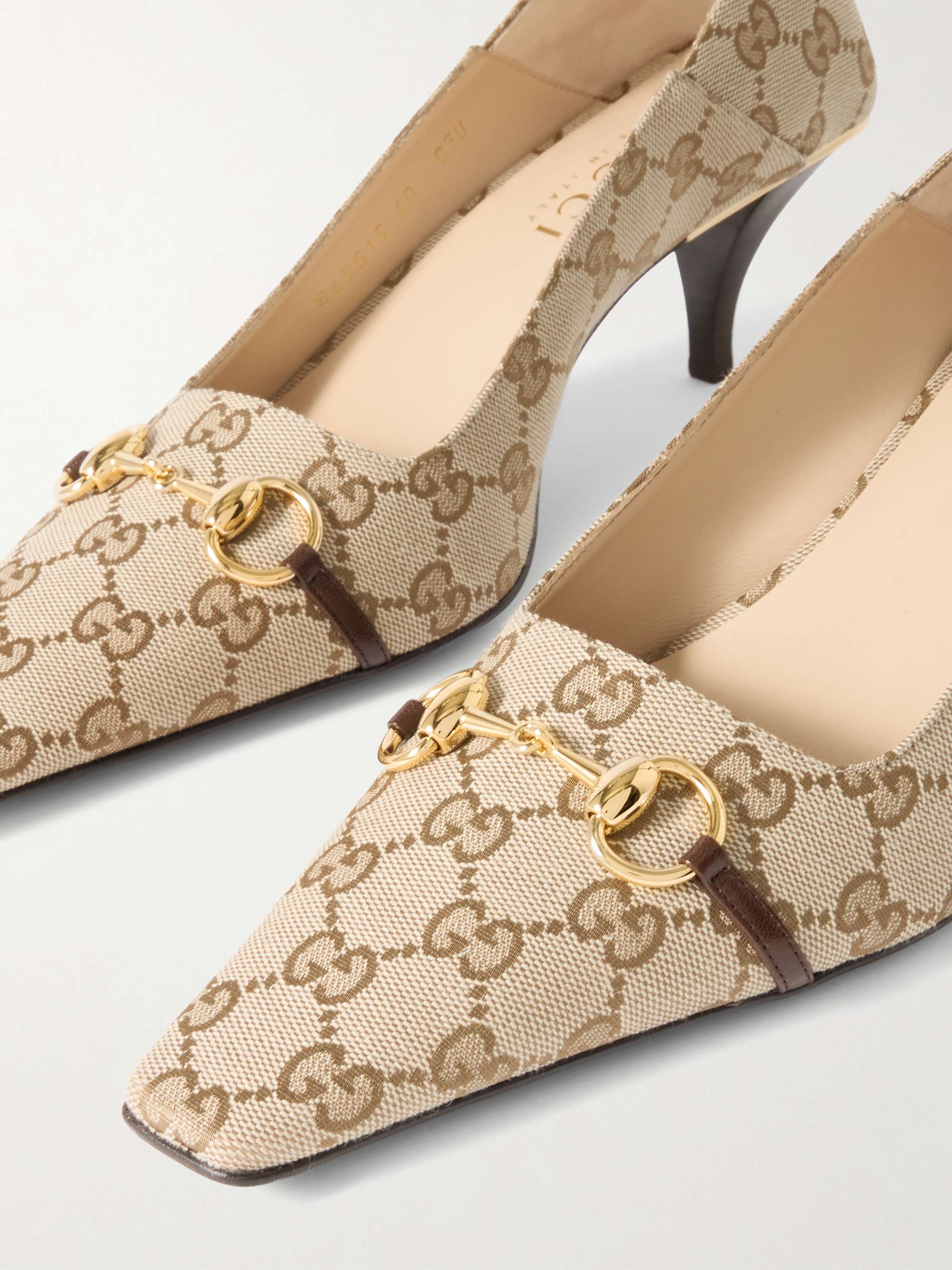 GUCCI Vittoria collapsible-heel horsebit-embellished leather