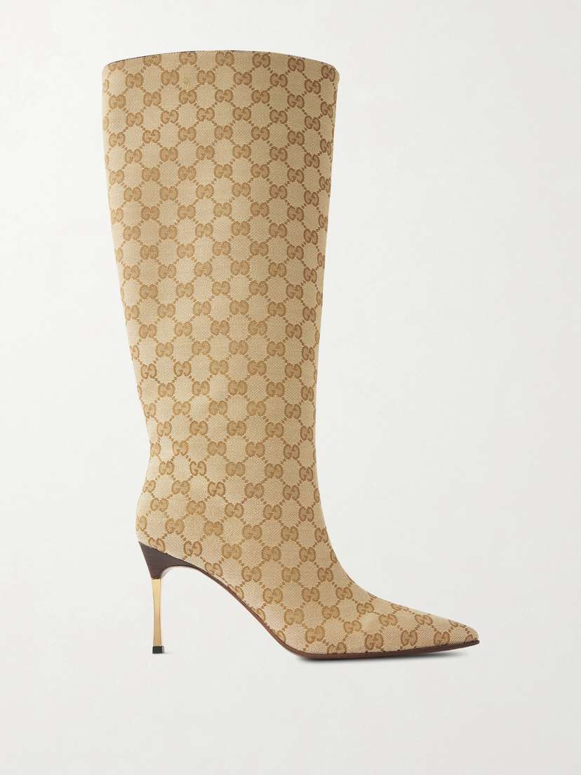 Gucci Bombshell Coated-canvas Knee Boots
