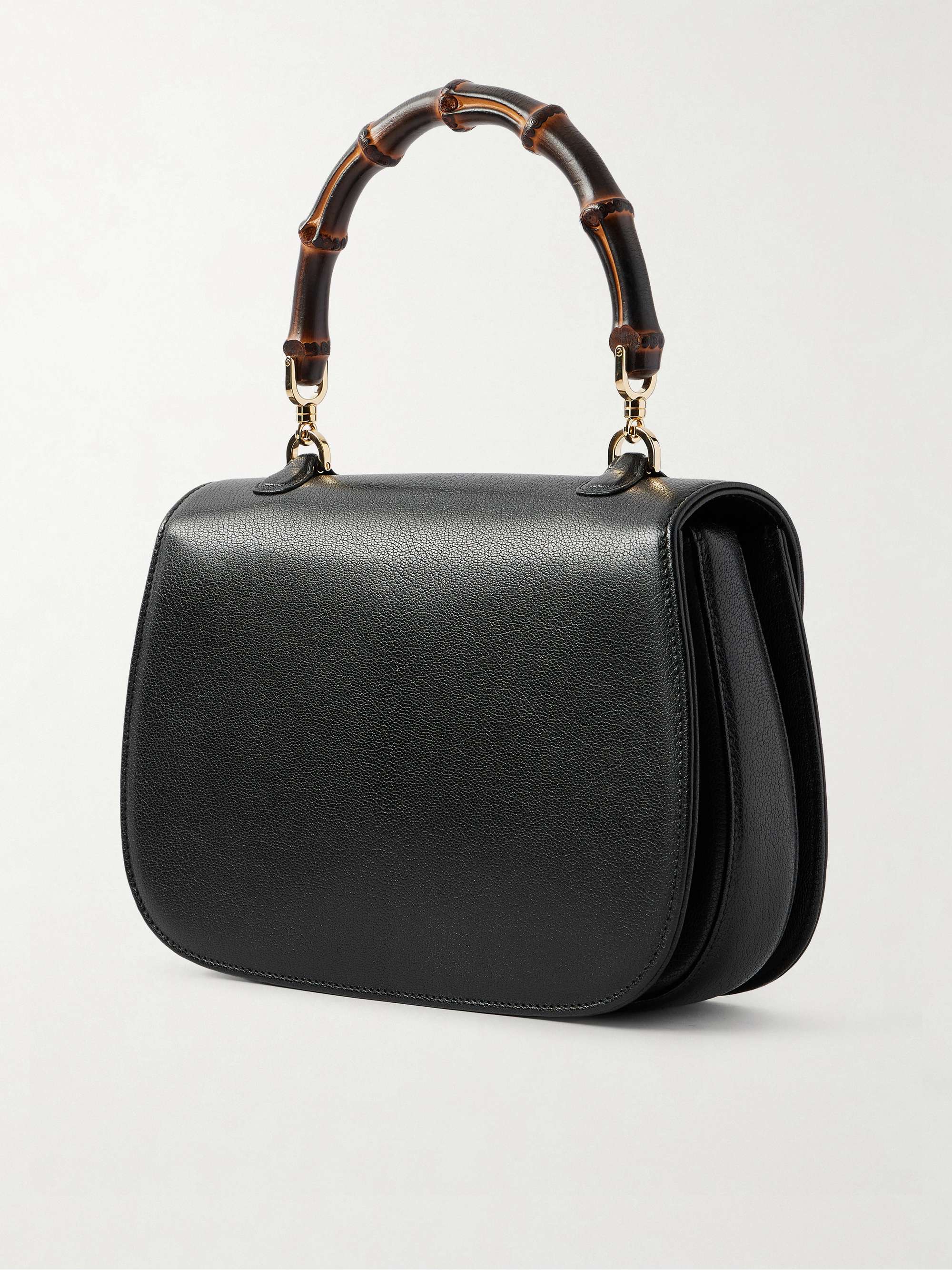 GUCCI Bamboo 1947 medium leather clutch | NET-A-PORTER