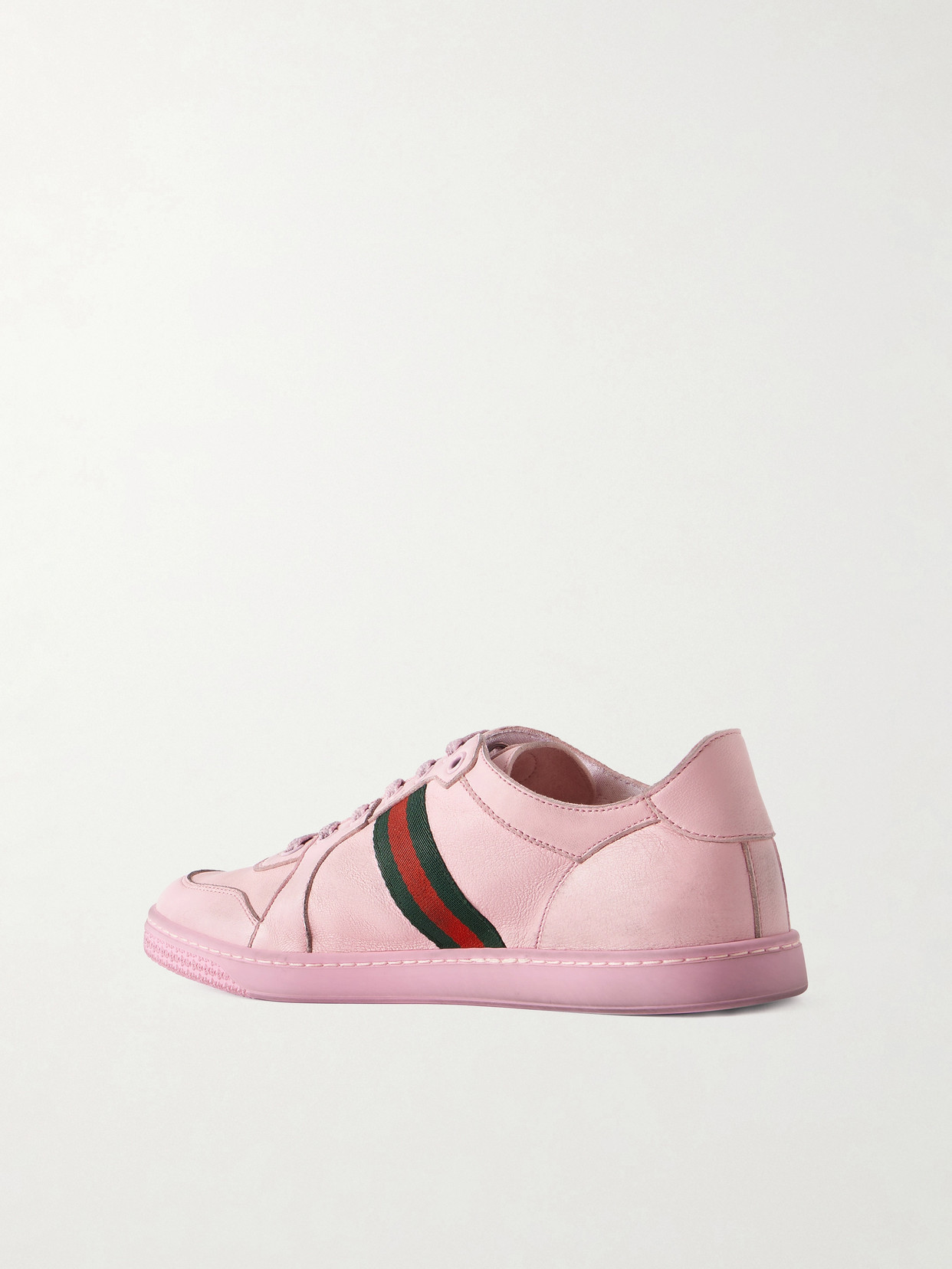 Stretch Distressed Webbing-Trimmed Sneakers