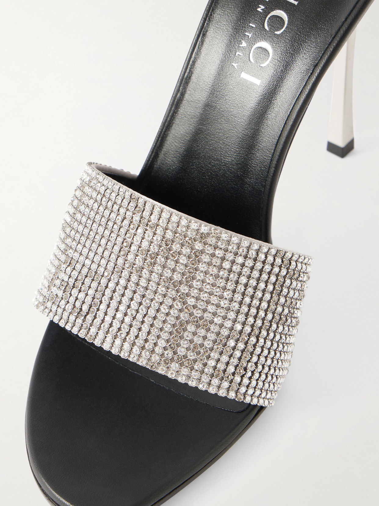 Bombshell Crystal-Embellished Mules
