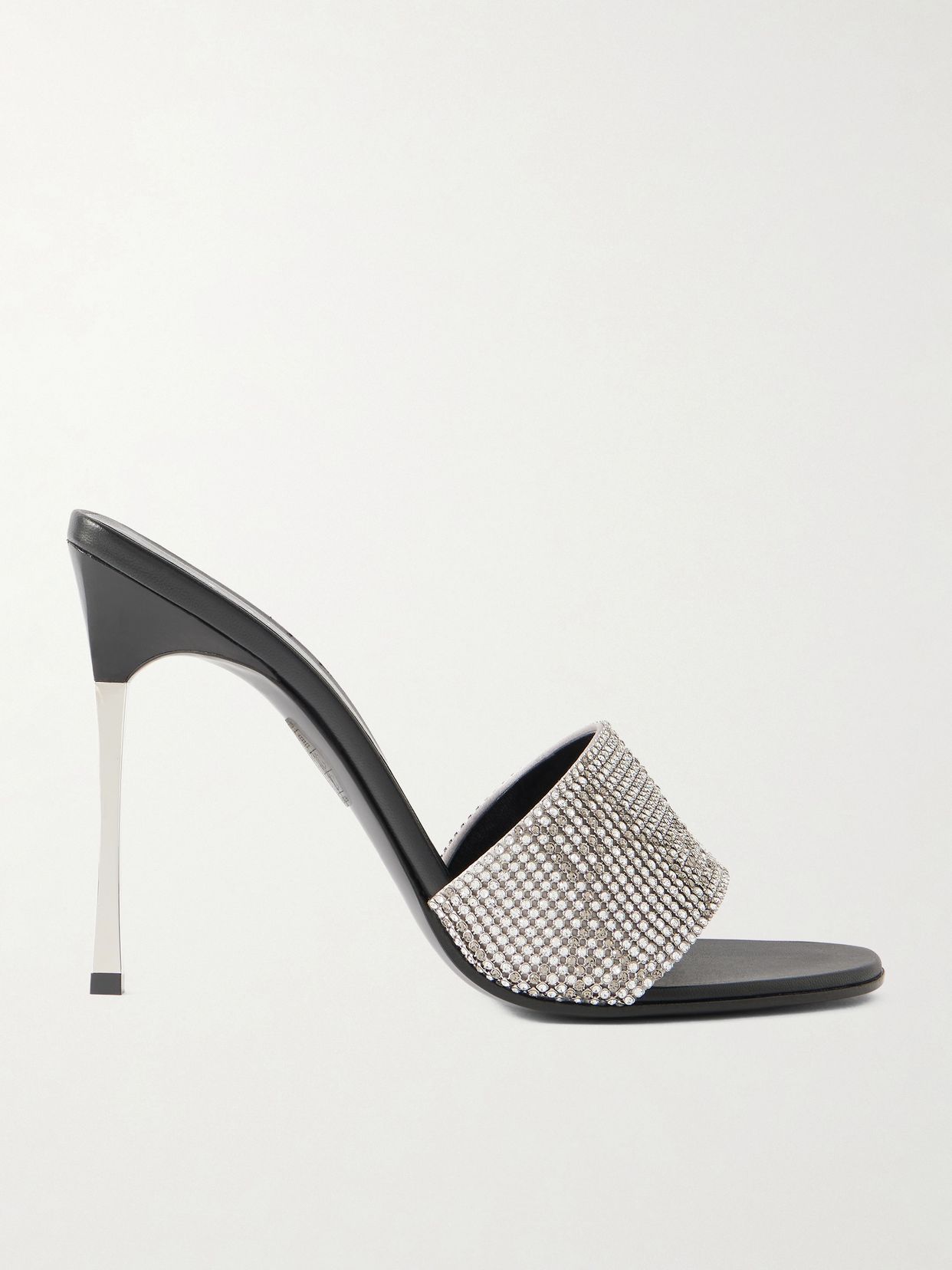 Bombshell crystal-embellished mesh mules