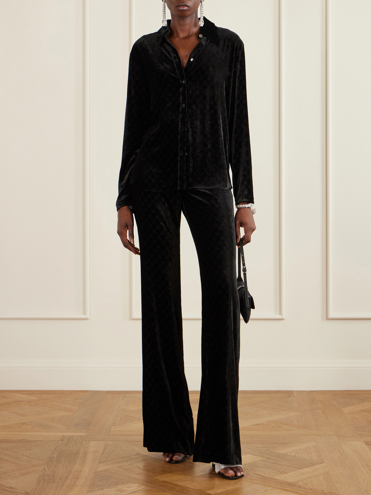 Bombshell Crystal-Embellished Mules