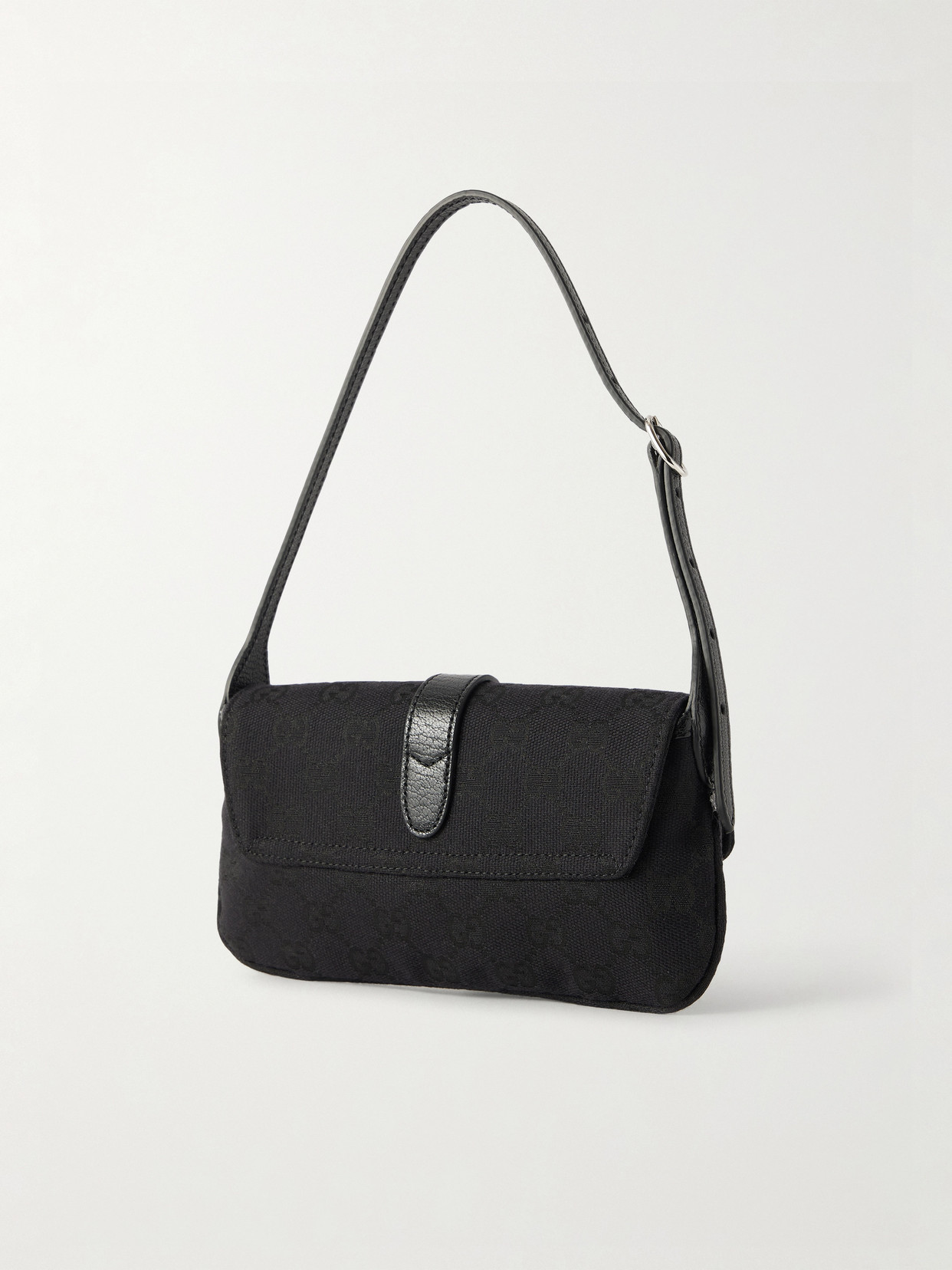 Jackie 1961 Mini Leather-Trimmed Canvas-Jacquard Shoulder Bag