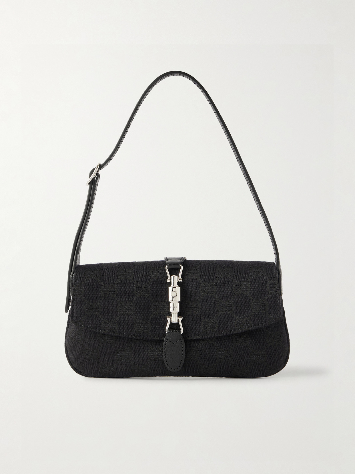 Jackie 1961 Mini Leather-Trimmed Canvas-Jacquard Shoulder Bag
