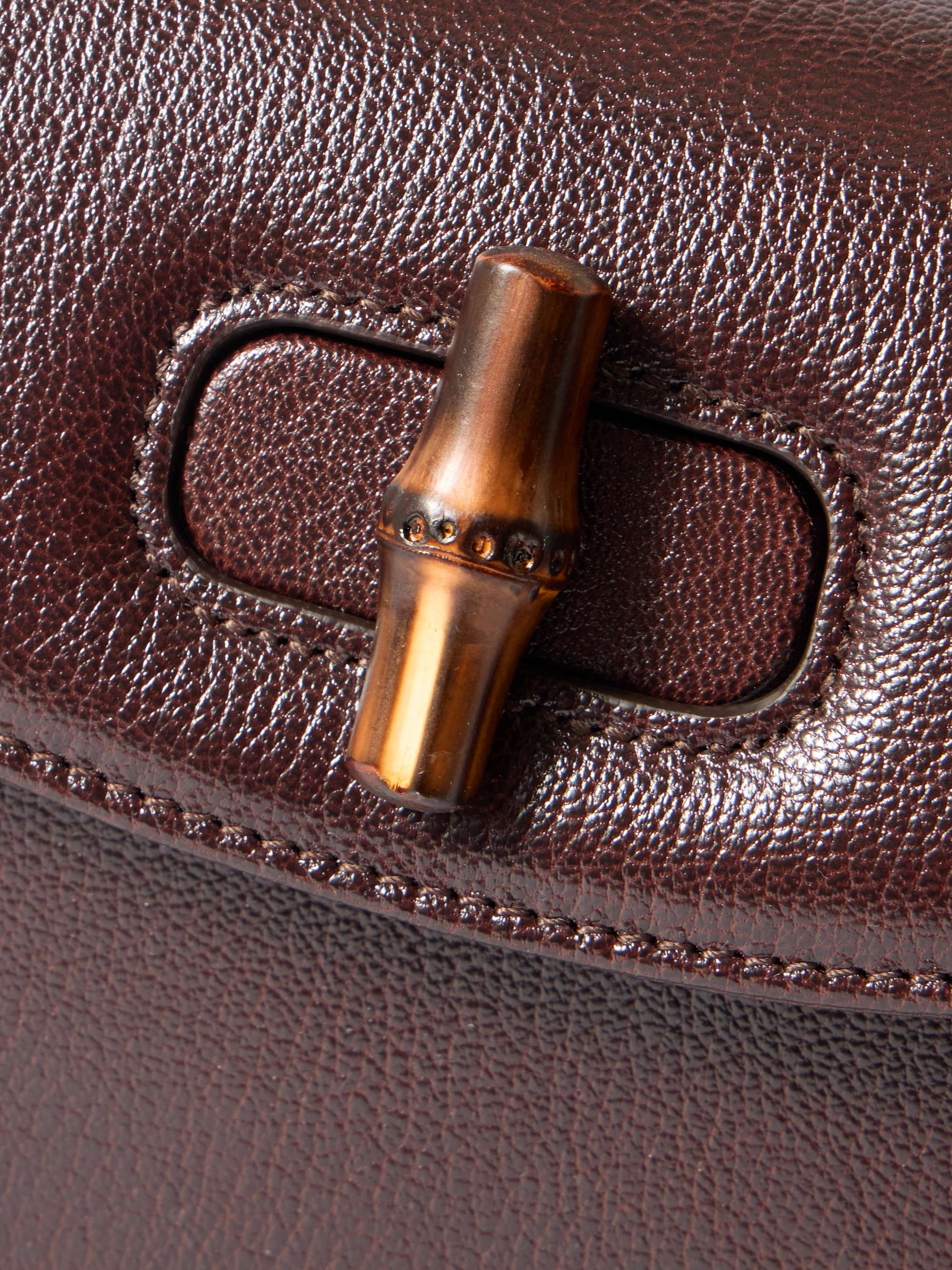 GUCCI Bamboo 1947 small textured-leather tote | NET-A-PORTER