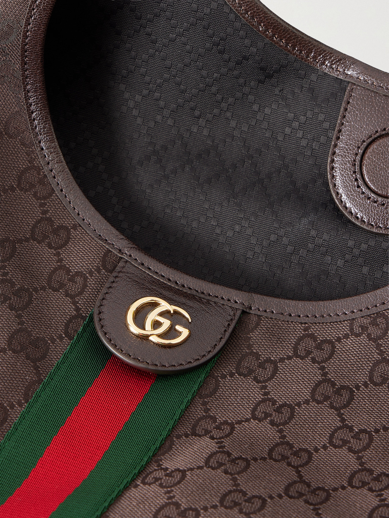 Giglio Leather-Trimmed Canvas-Jacquard Tote