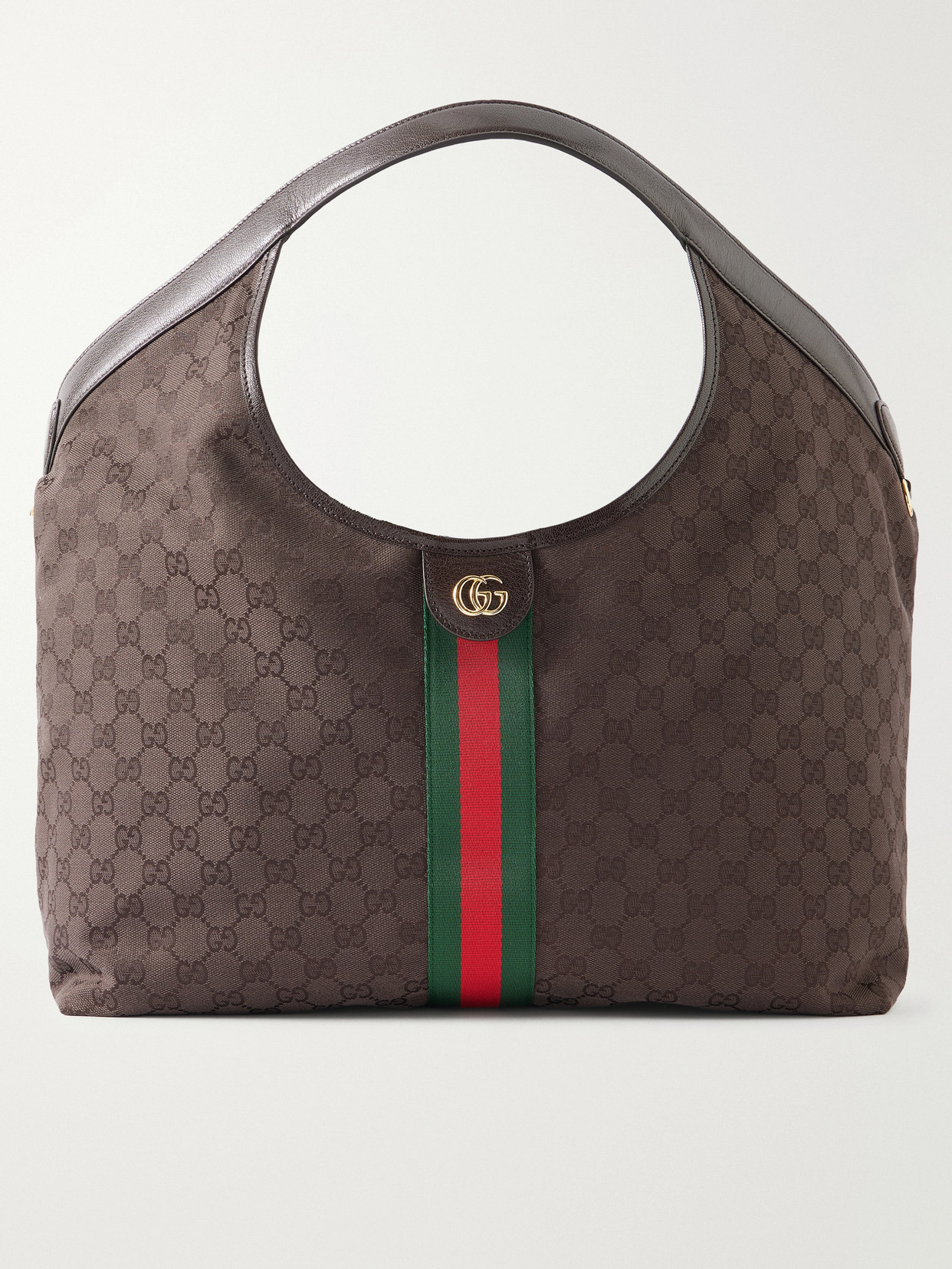 Giglio Leather-Trimmed Canvas-Jacquard Tote