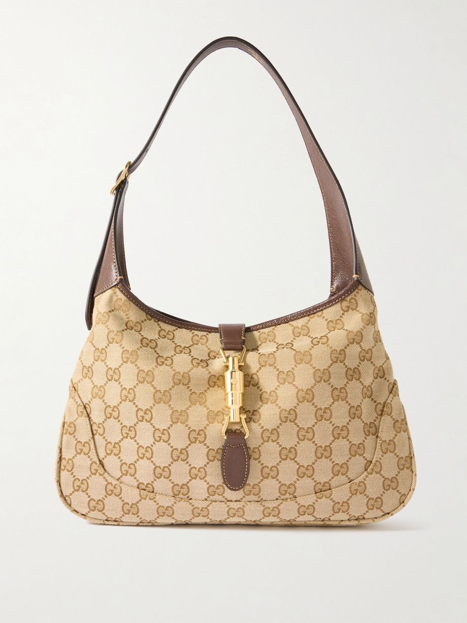 Jackie 1961 GG Supreme-jacquard leather-trimmed canvas shoulder bag