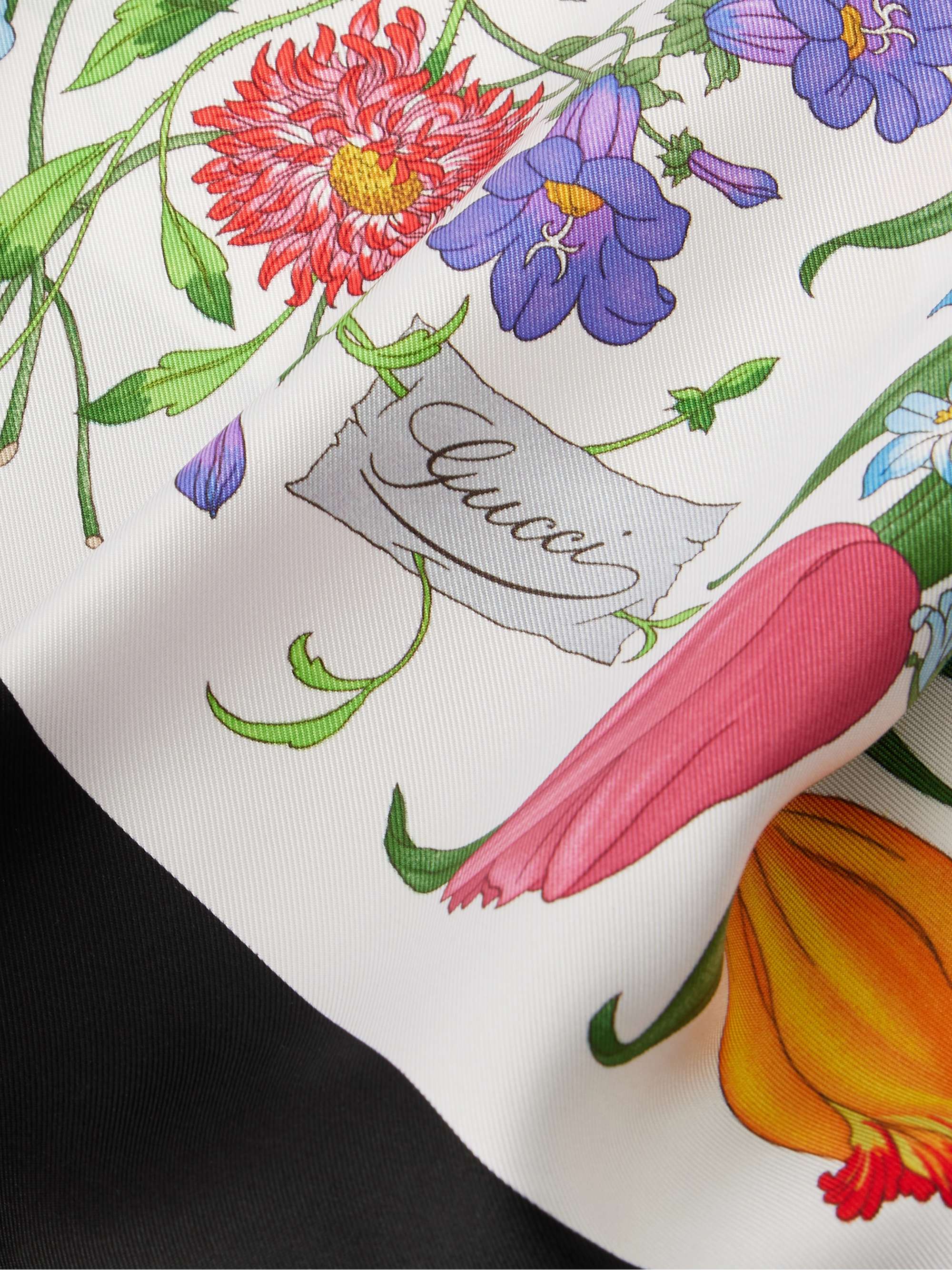 GUCCI 花柄ツイストヘアバンド GUCCI Floral-print silk-twill headband | NET-A-PORTER