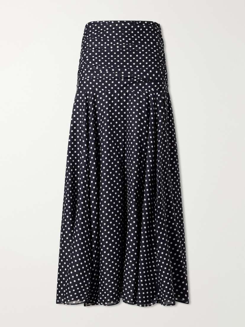 Charo Ruiz Senda Polka-dot Cotton-blend Maxi Skirt