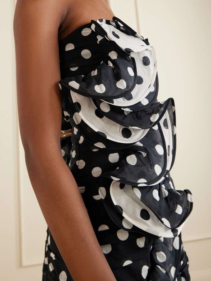 Charo Ruiz Rocio Ruffled Polka-dot Cotton-blend Voile Mini Dress | Thumbnail 4
