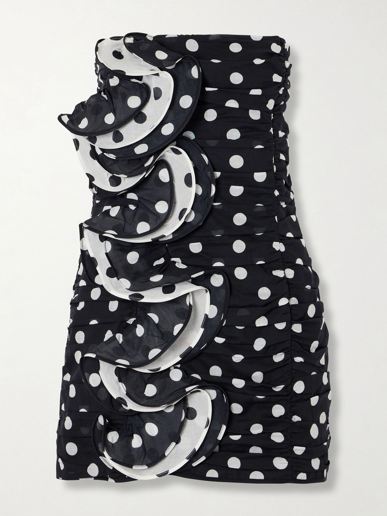 Rocio ruffled polka-dot cotton-blend voile mini dress