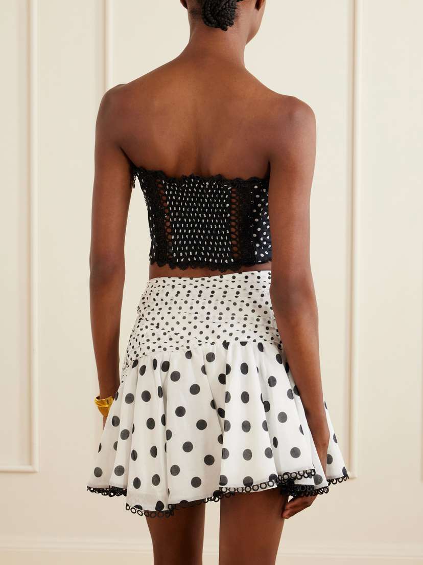 Charo Ruiz Fiare Cropped Embroidered Polka-dot Cotton-blend Top | Thumbnail 3 Charo Ruiz Fiare Cropped Embroidered Polka-dot Cotton-blend Top | Thumbnail 3