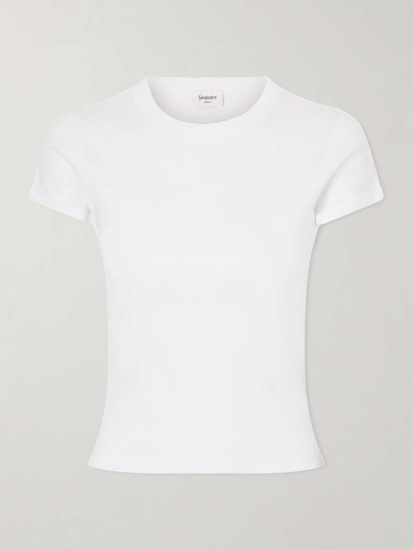 Saint Laurent Cropped Jersey T-shirt
