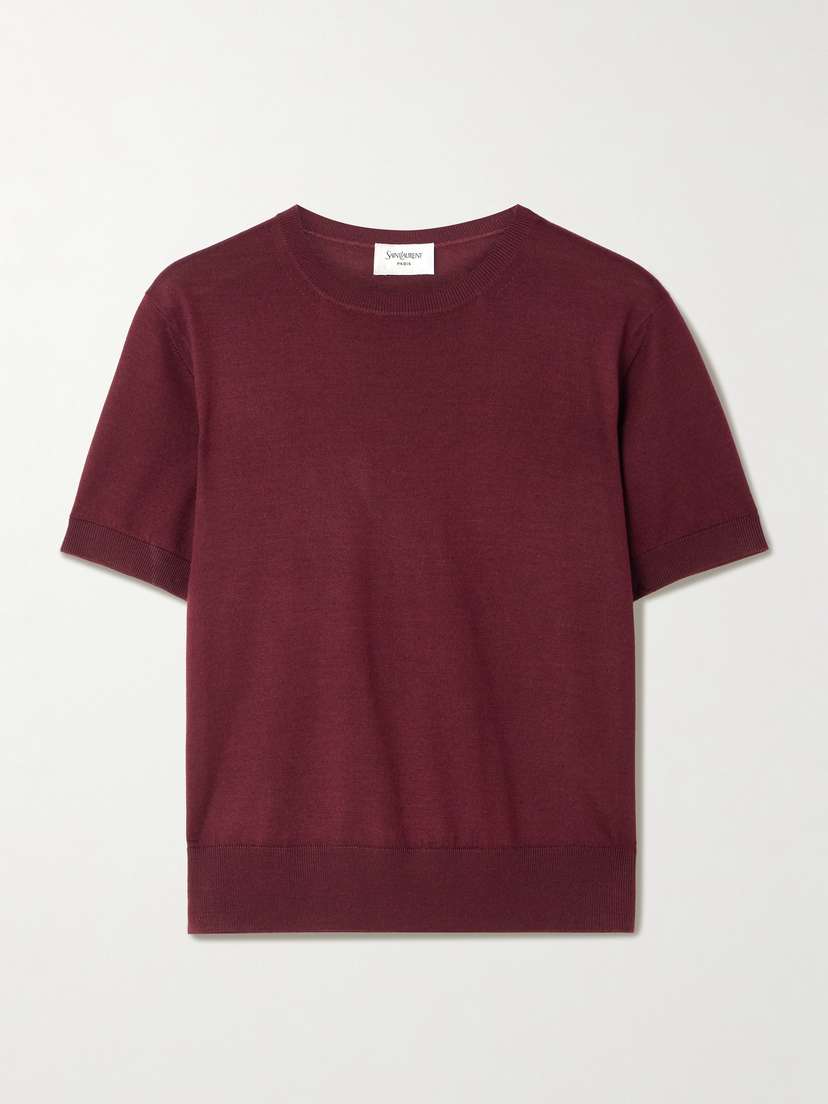 Saint Laurent Wool, Cashmere And Silk-blend Top