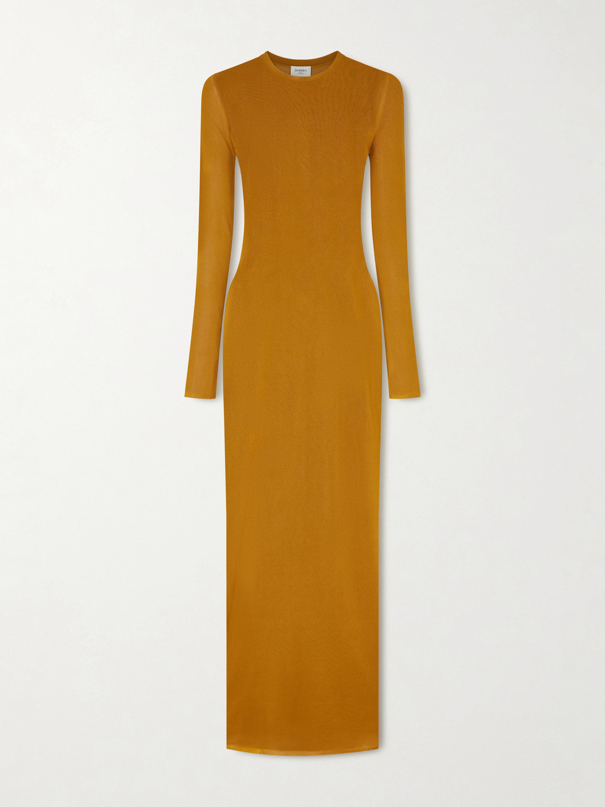 Saint Laurent Knitted Maxi Dress In Orange