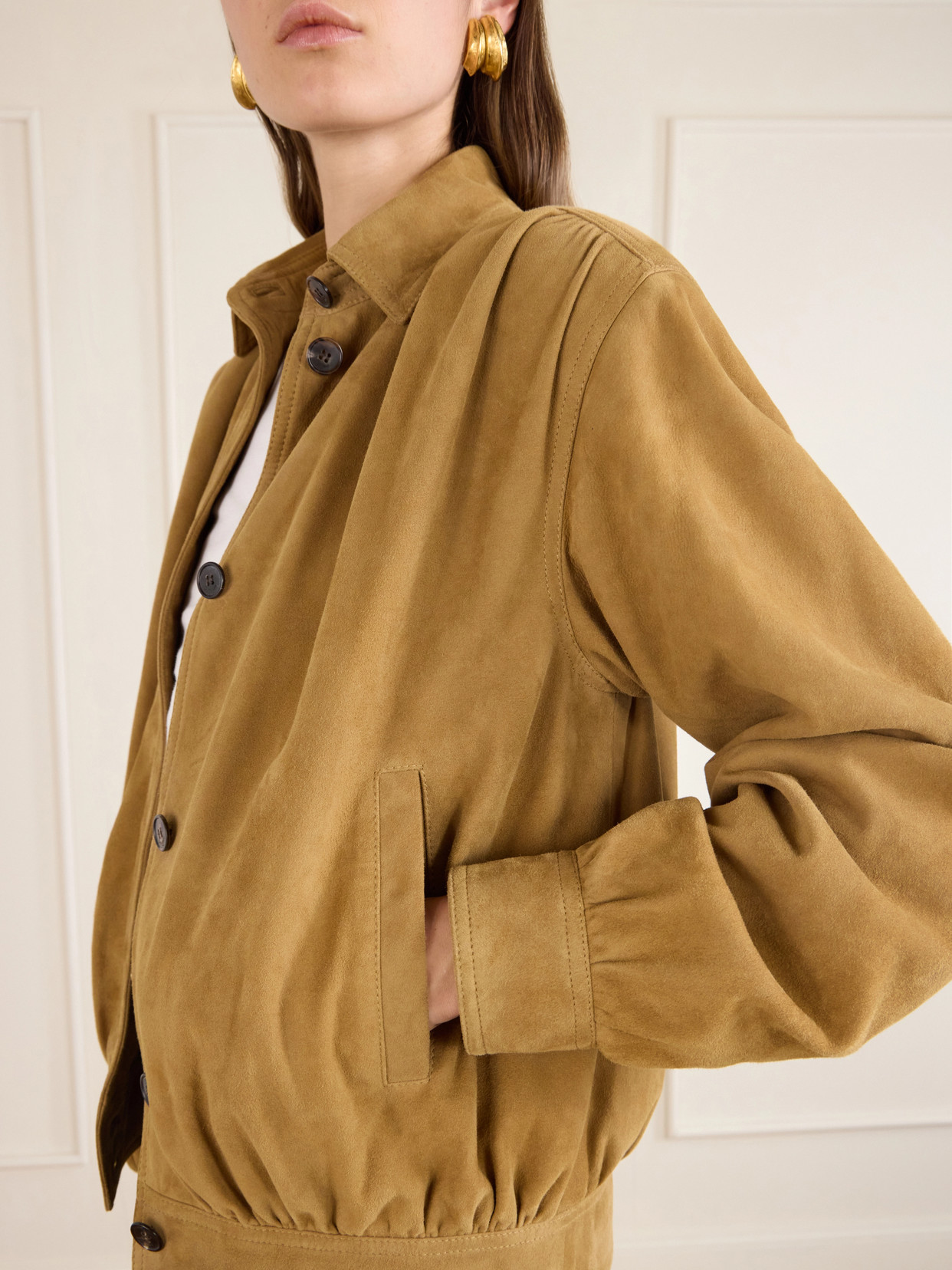 Suede Blouson Jacket