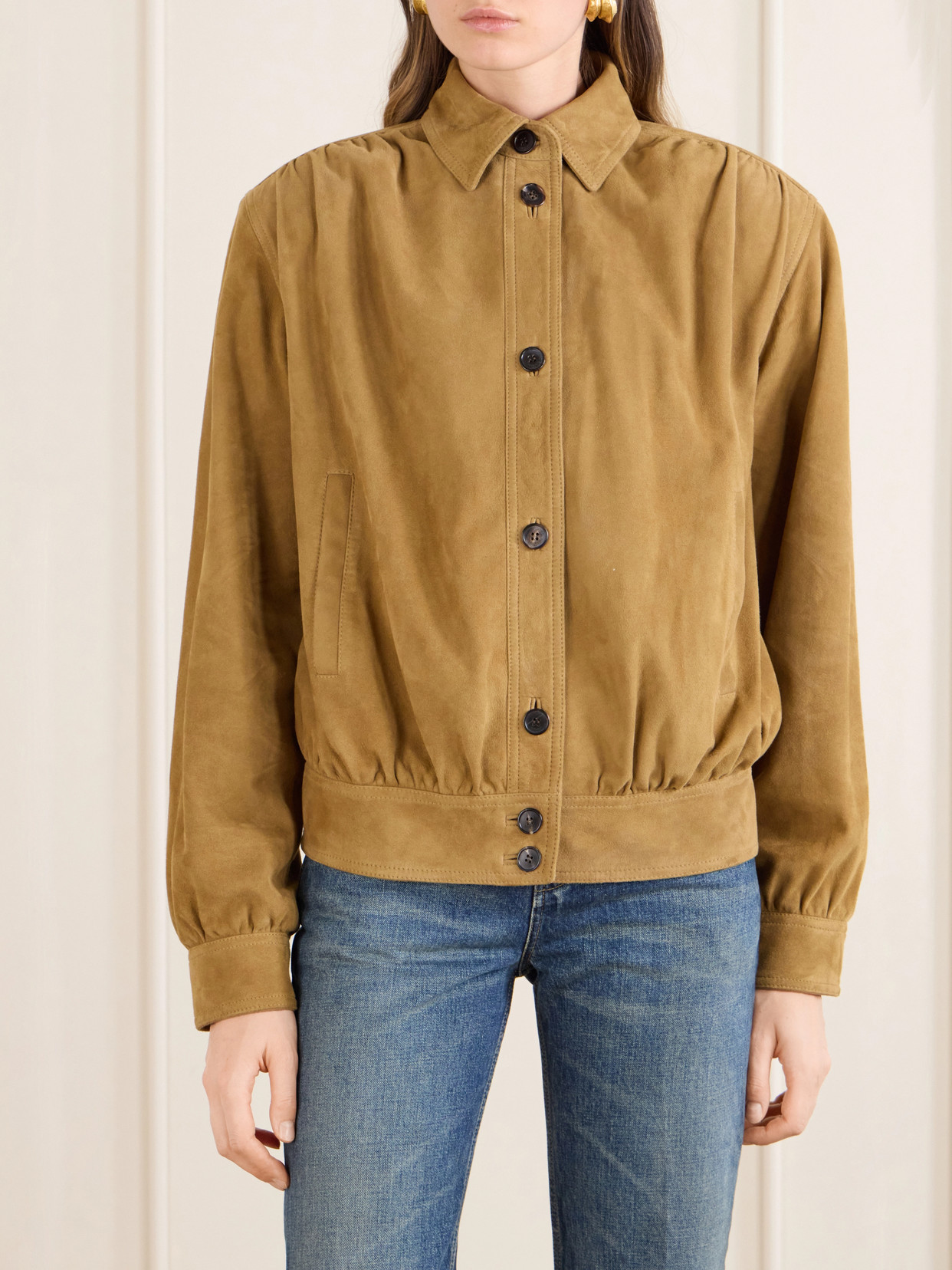 Suede Blouson Jacket