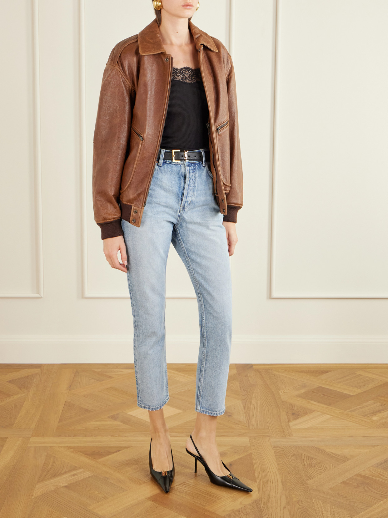 High-Rise Slim-Leg Jeans
