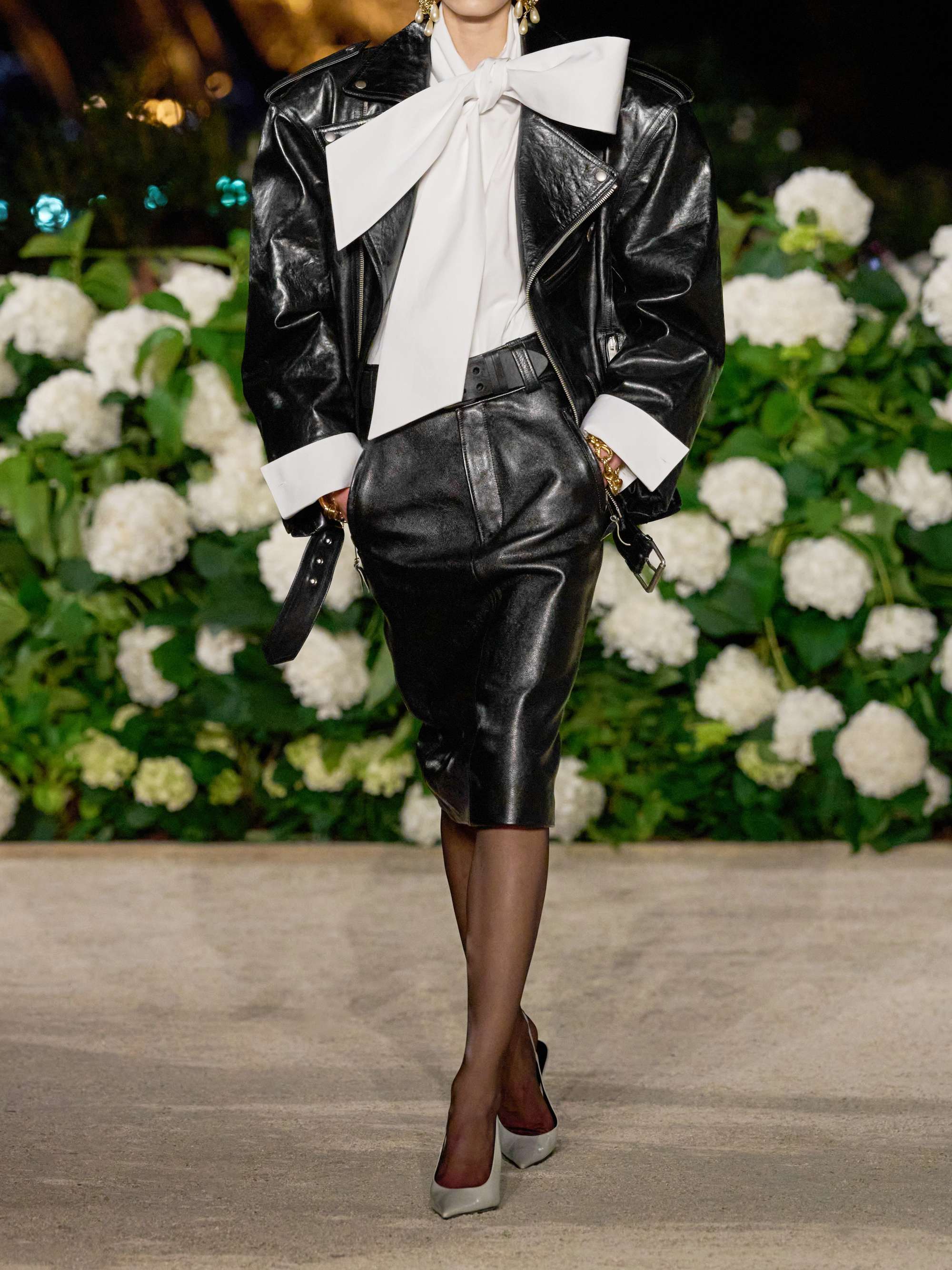 SAINT LAURENT Belted textured-leather skirt | NET-A-PORTER