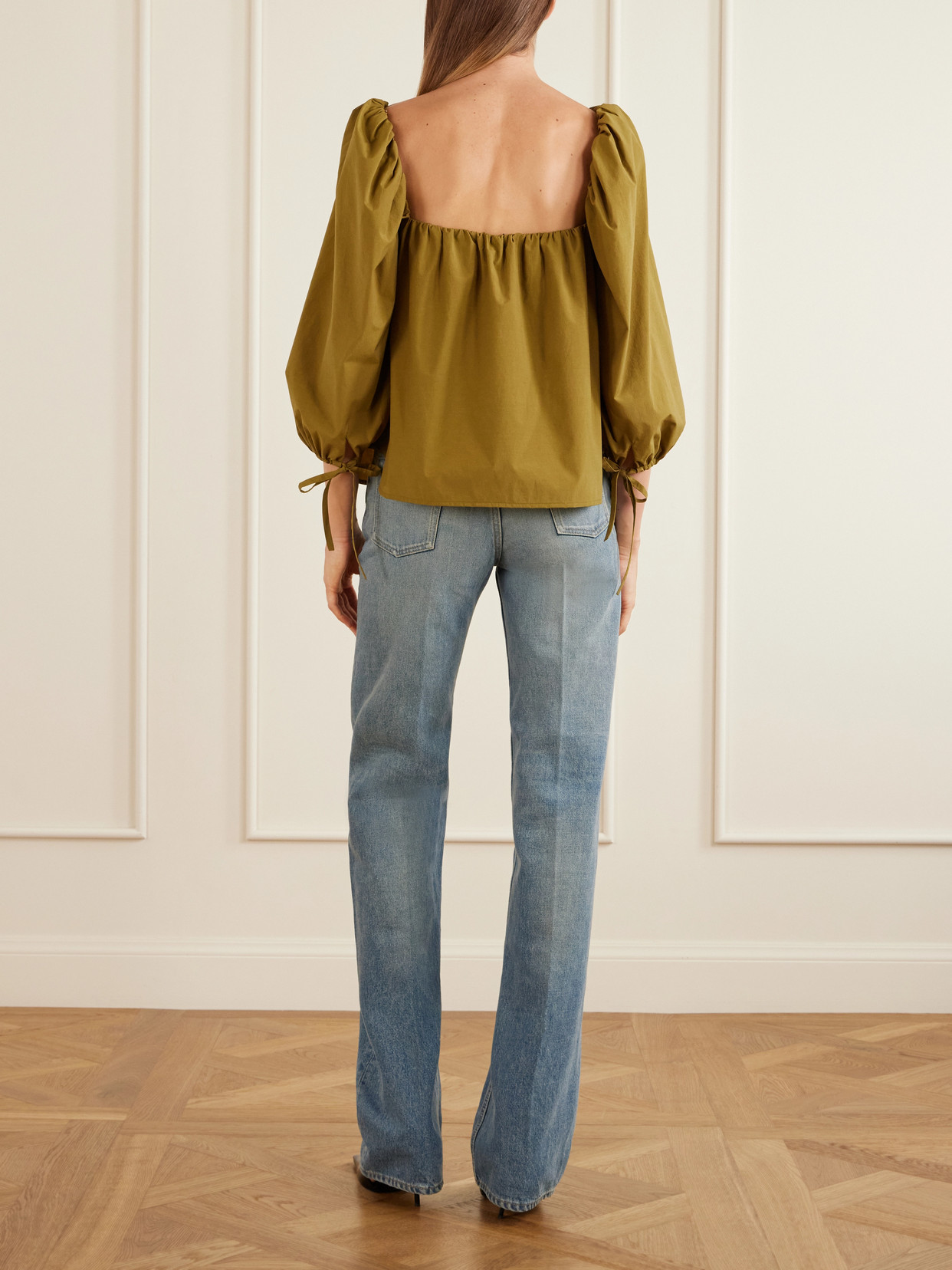 Gathered Poplin Blouse