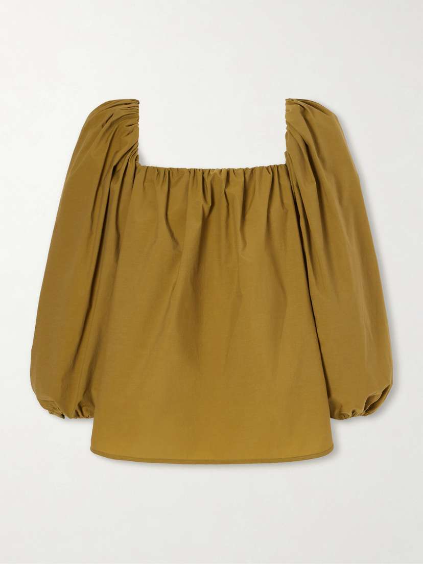 Saint Laurent Gathered Poplin Blouse