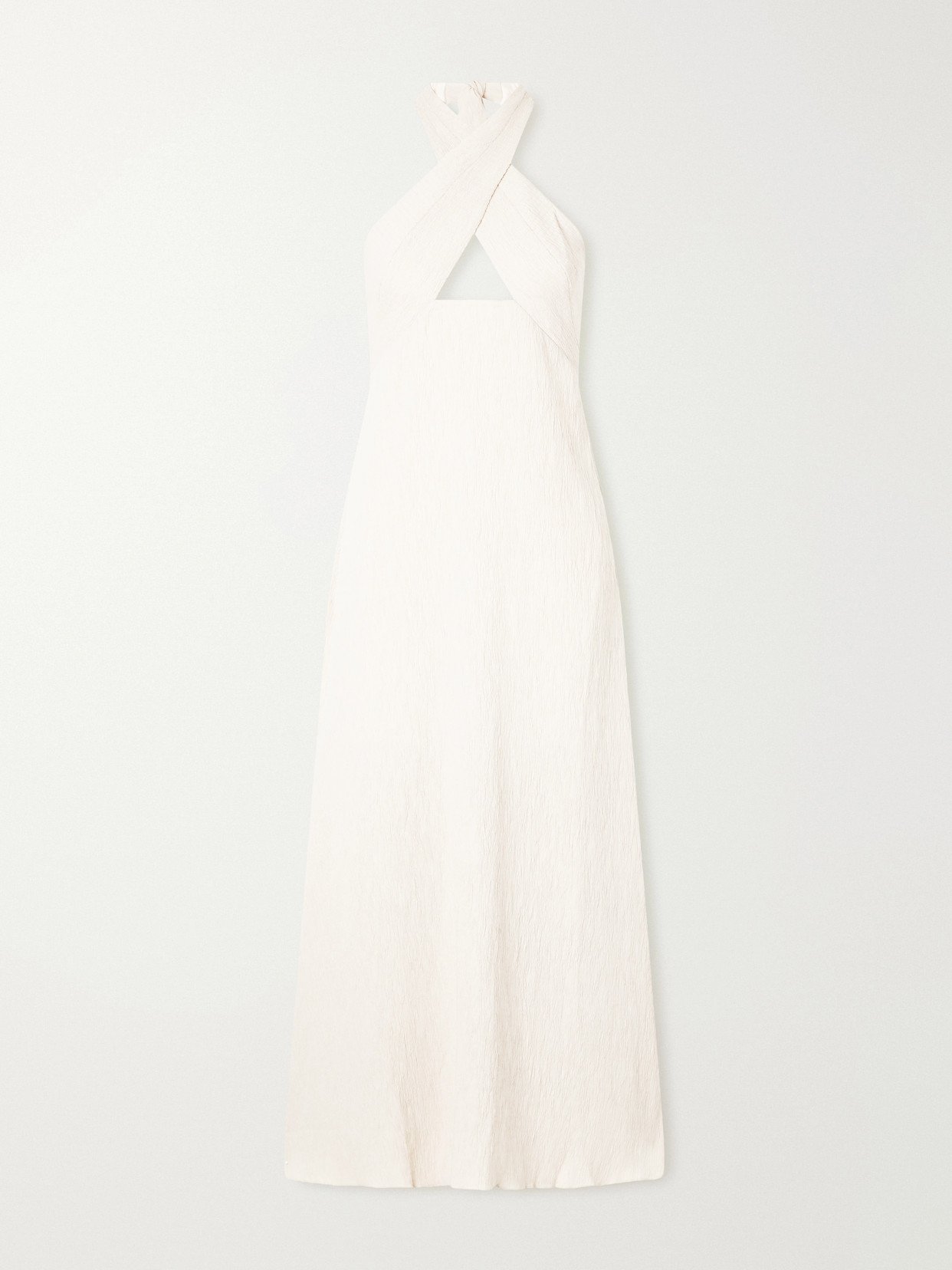 Johanna Ortiz Light Heart Gauze Halterneck Maxi Dress In Neutrals