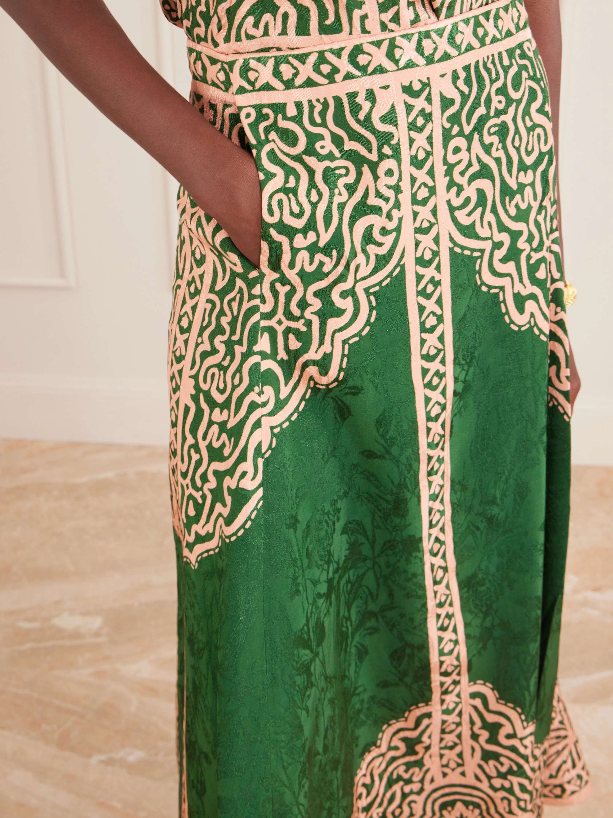 JOHANNA ORTIZ Encanto De Isla satin-jacquard maxi skirt | NET-A-PORTER