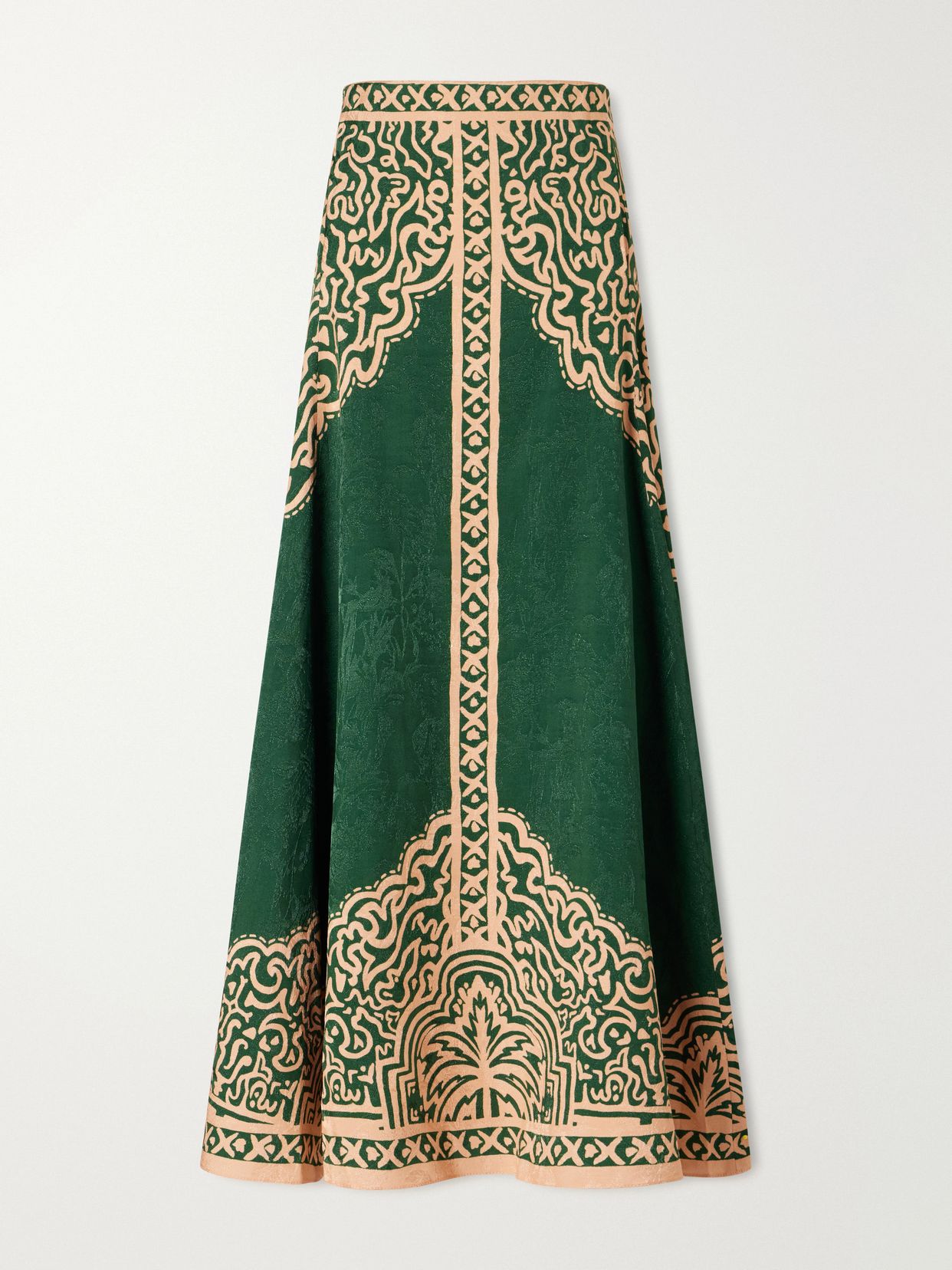 Encanto De Isla satin-jacquard maxi skirt