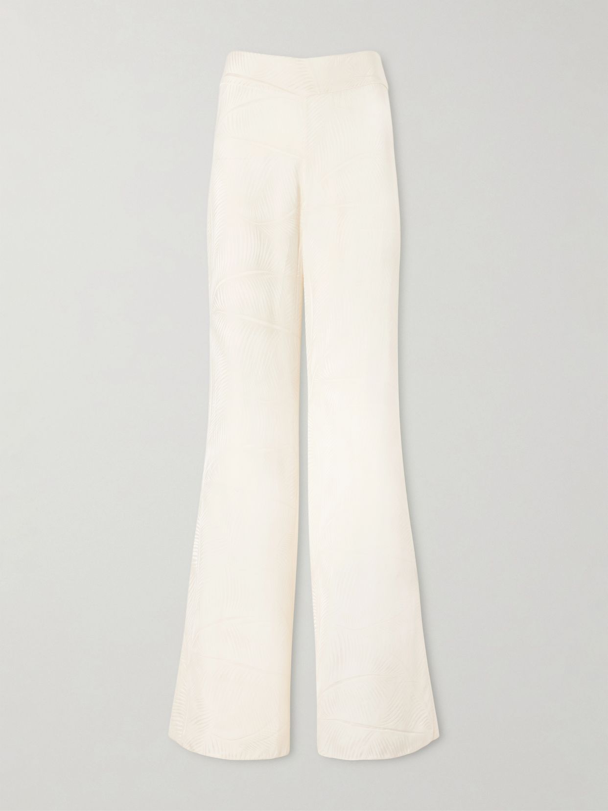 laidback energy satin jacquard flared pants