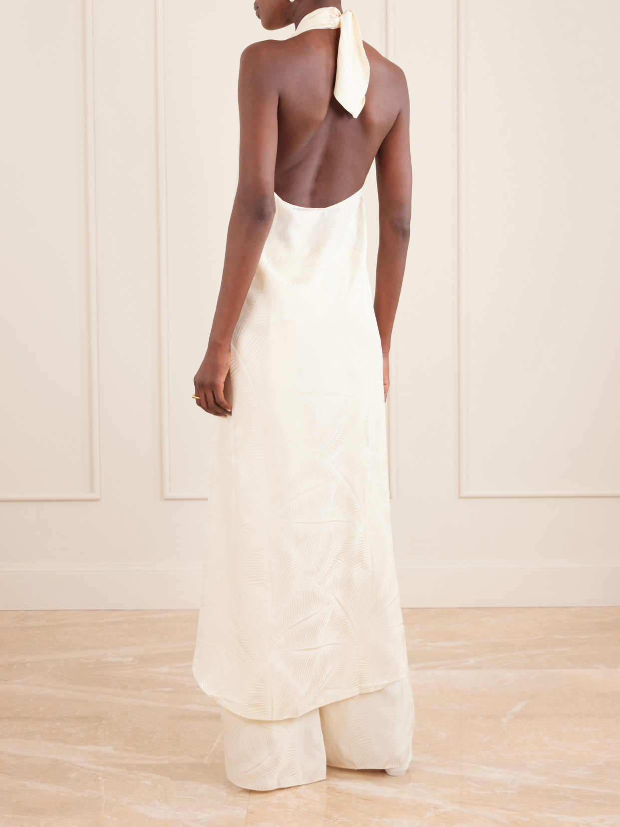 Silent Water Satin-Jacquard Tunic