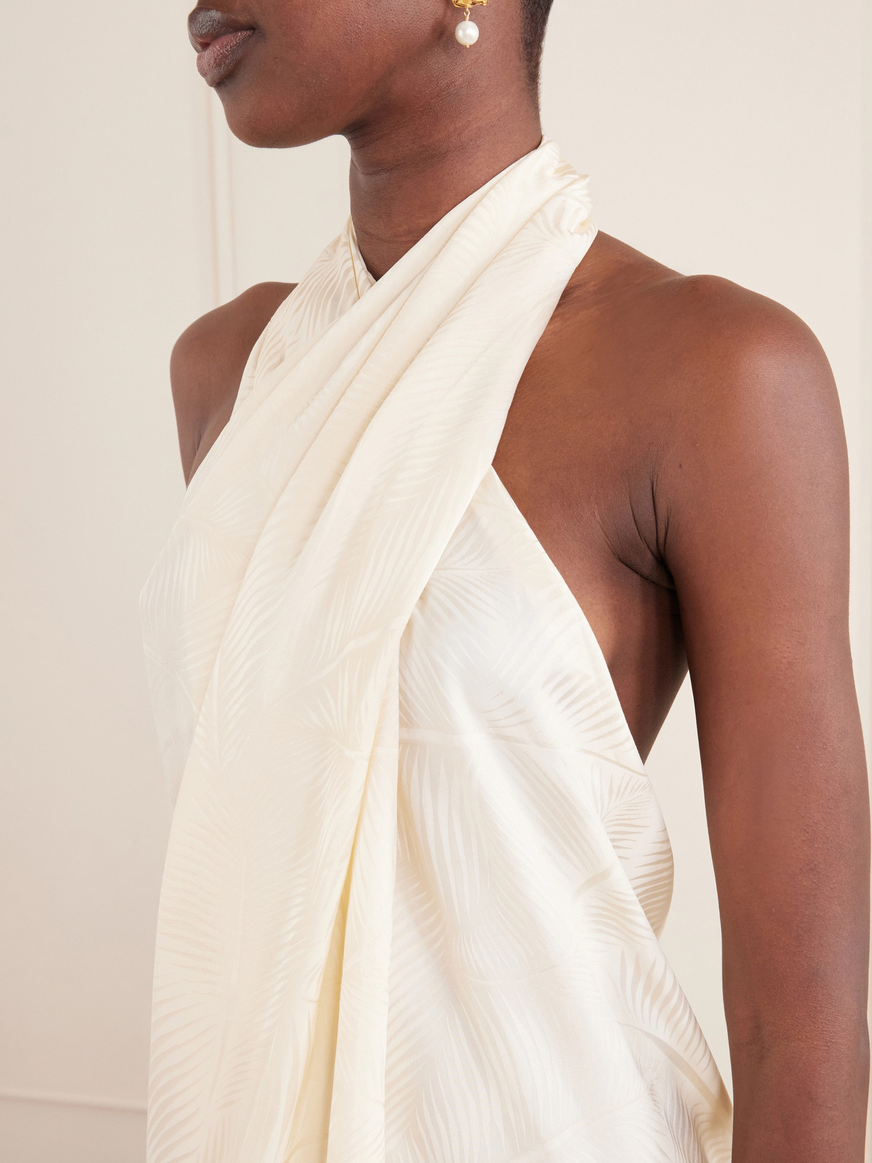 Silent Water Satin-Jacquard Tunic