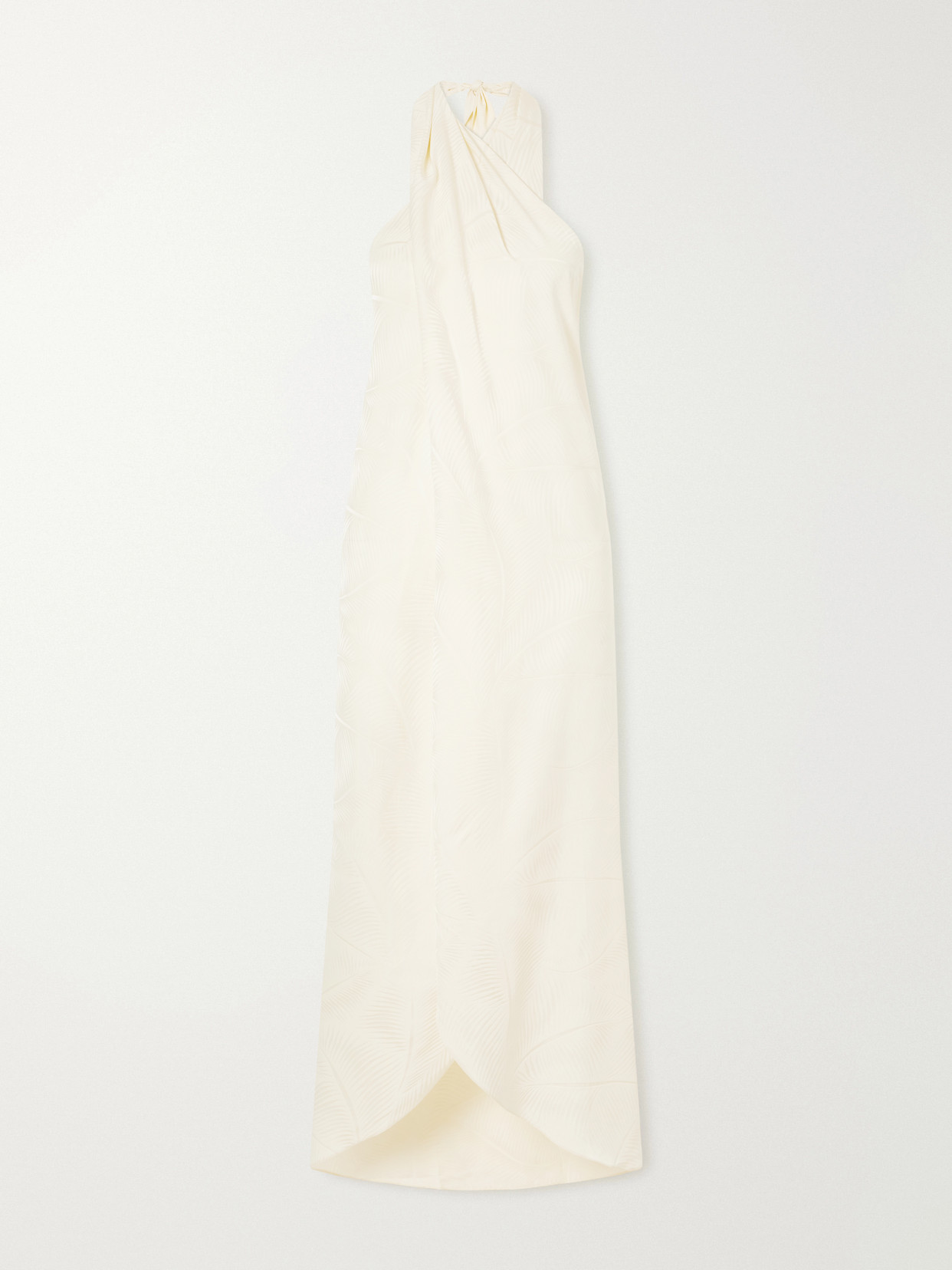 Johanna Ortiz Silent Water Satin-jacquard Tunic In Neutrals