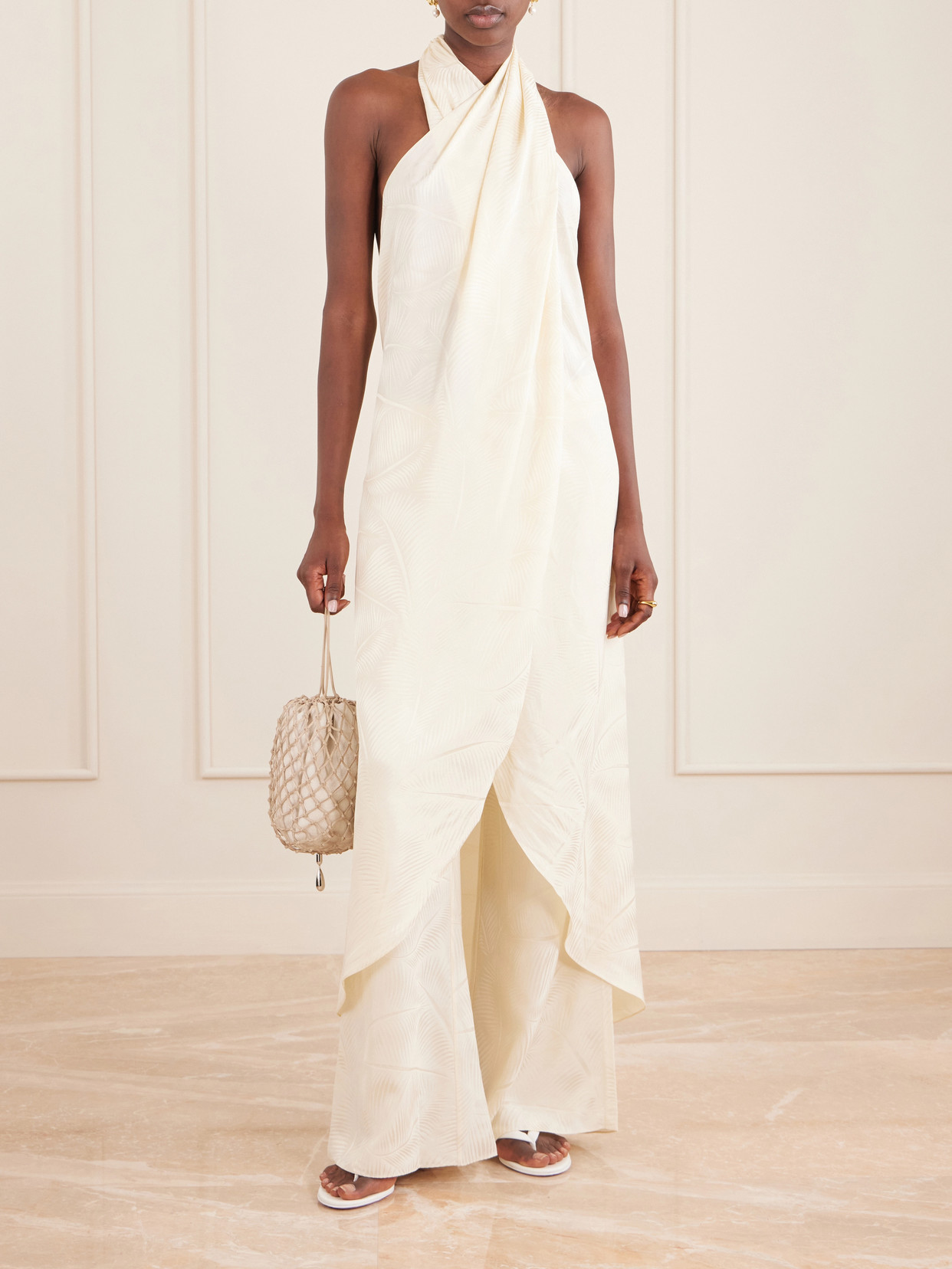 Silent Water Satin-Jacquard Tunic