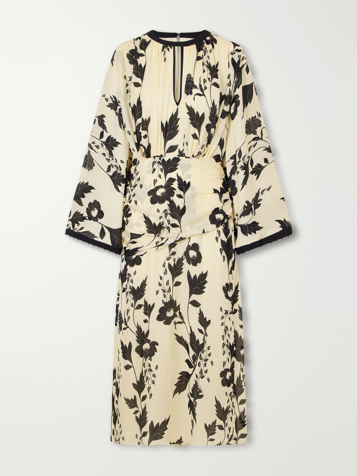 Johanna Ortiz Floral-print Silk-georgette Maxi Dress In Neutrals
